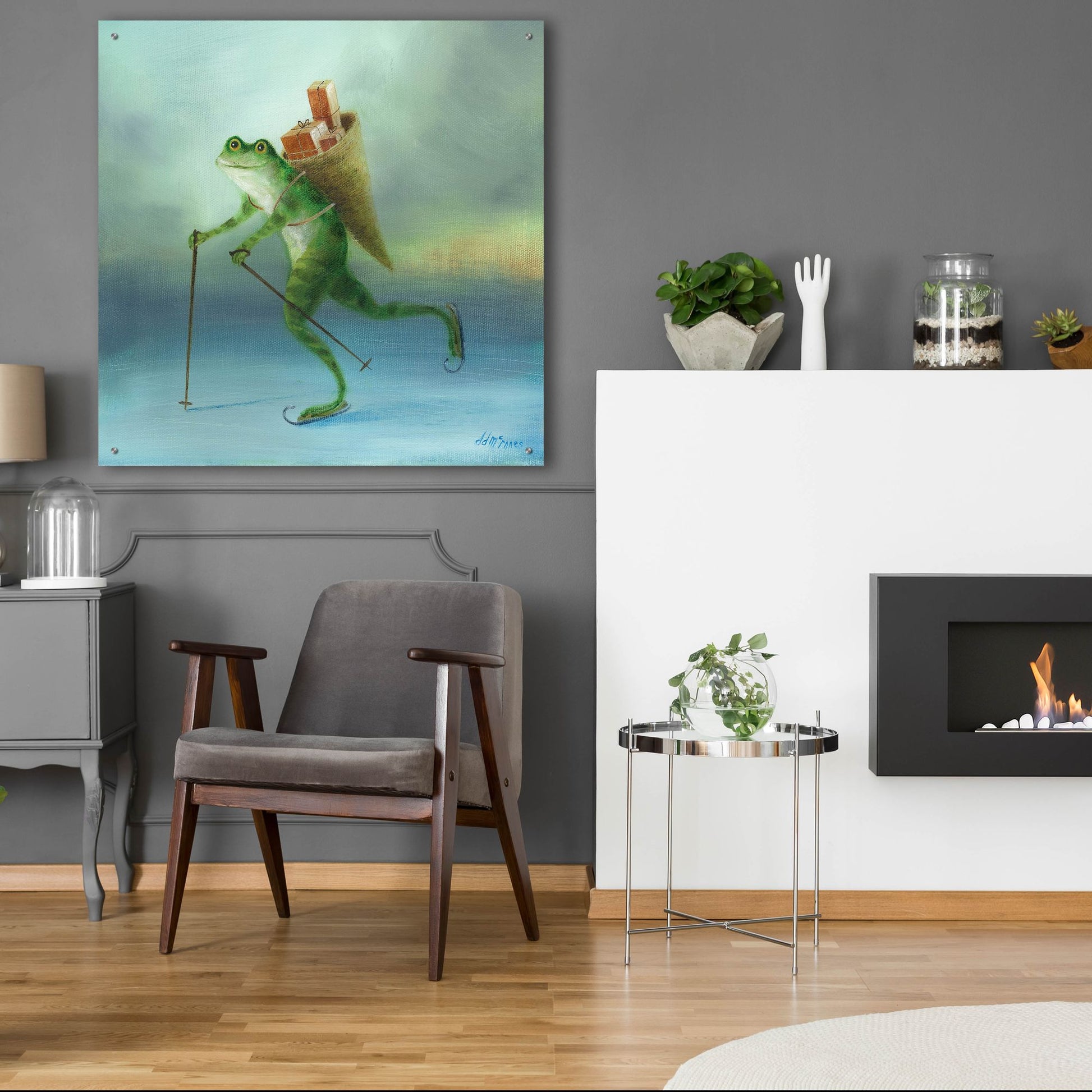 Epic Art 'The Yuletide Frog' by Dd Mcinnes, Acrylic Glass Wall Art,36x36