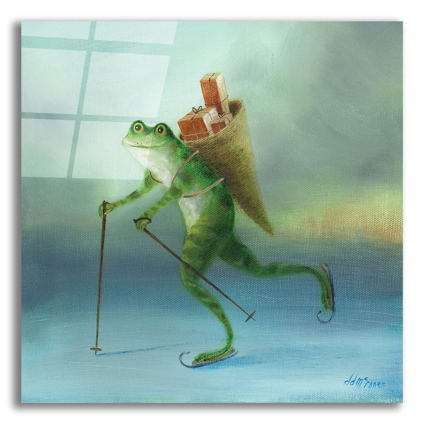 Epic Art 'The Yuletide Frog' by Dd Mcinnes, Acrylic Glass Wall Art