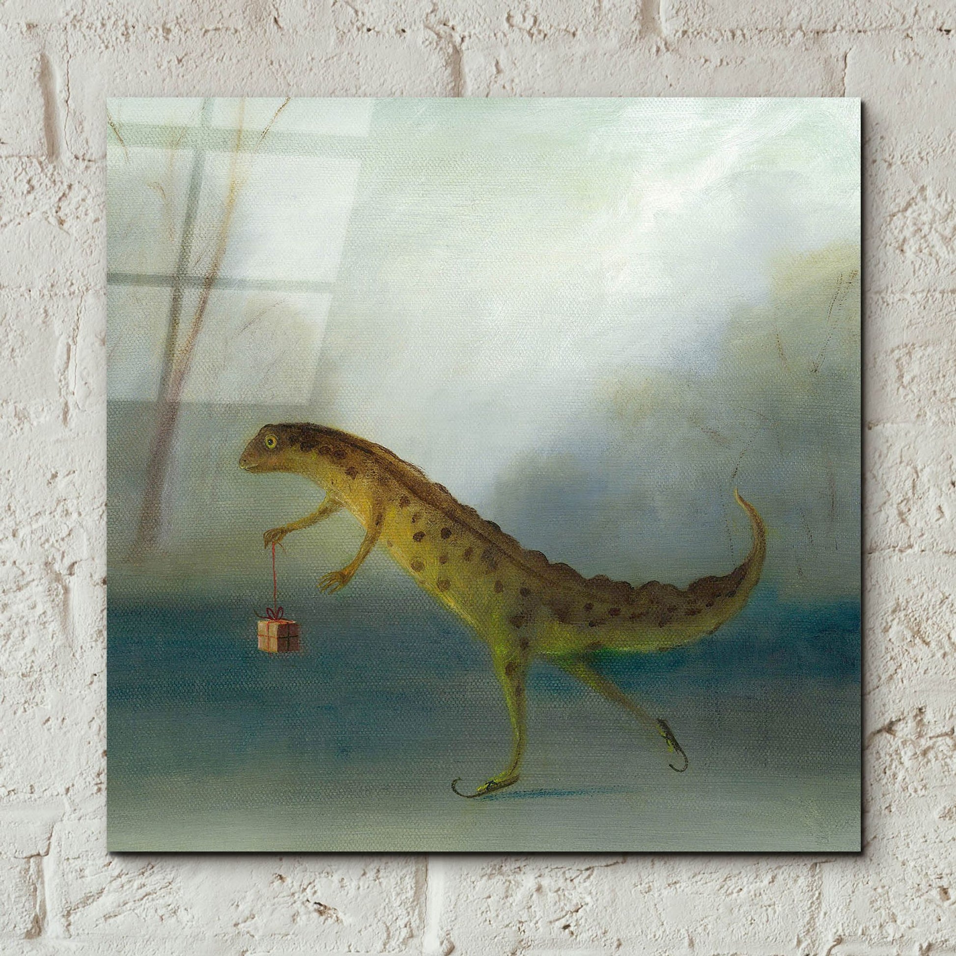 Epic Art 'The Yuletide Newt' by Dd Mcinnes, Acrylic Glass Wall Art,12x12