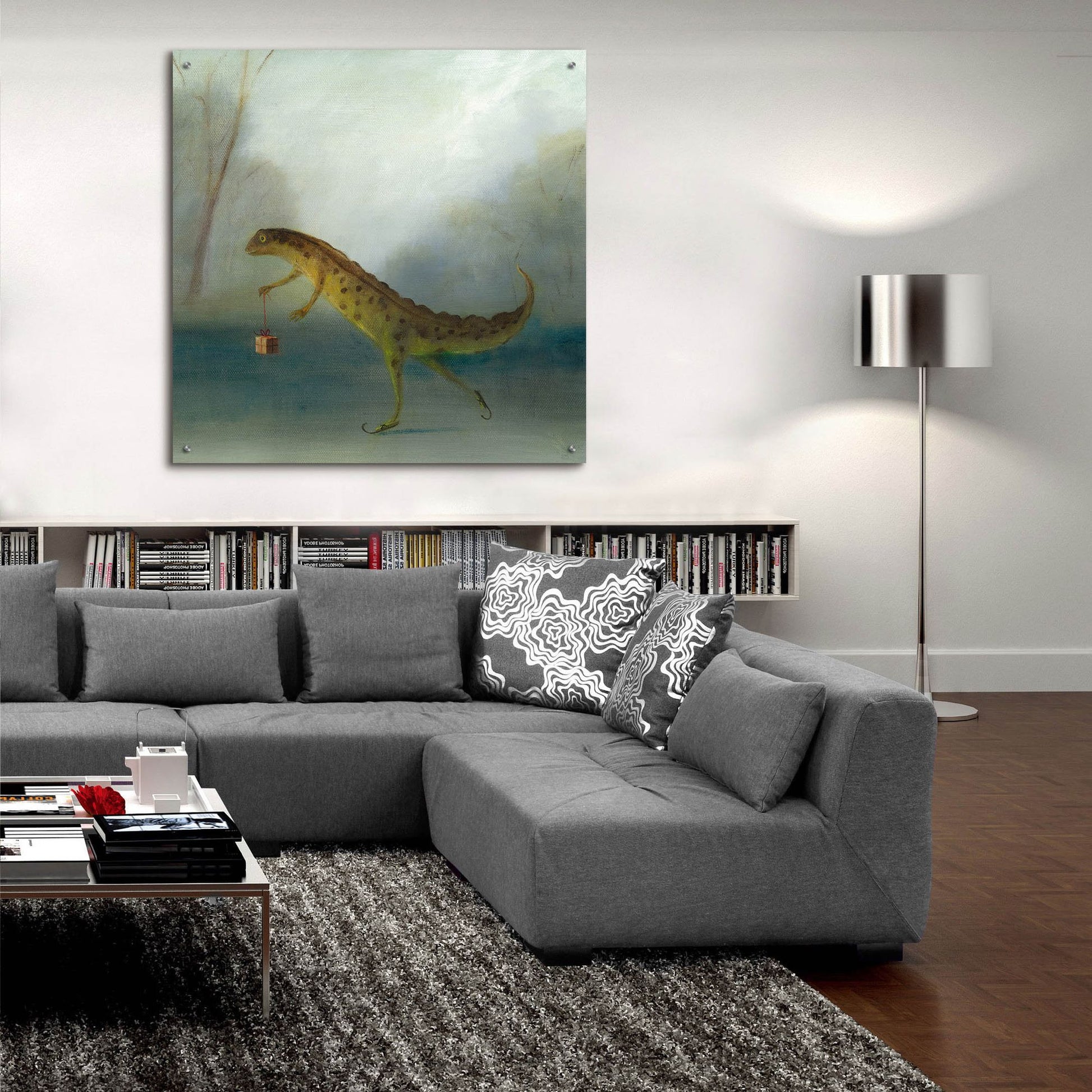 Epic Art 'The Yuletide Newt' by Dd Mcinnes, Acrylic Glass Wall Art,36x36