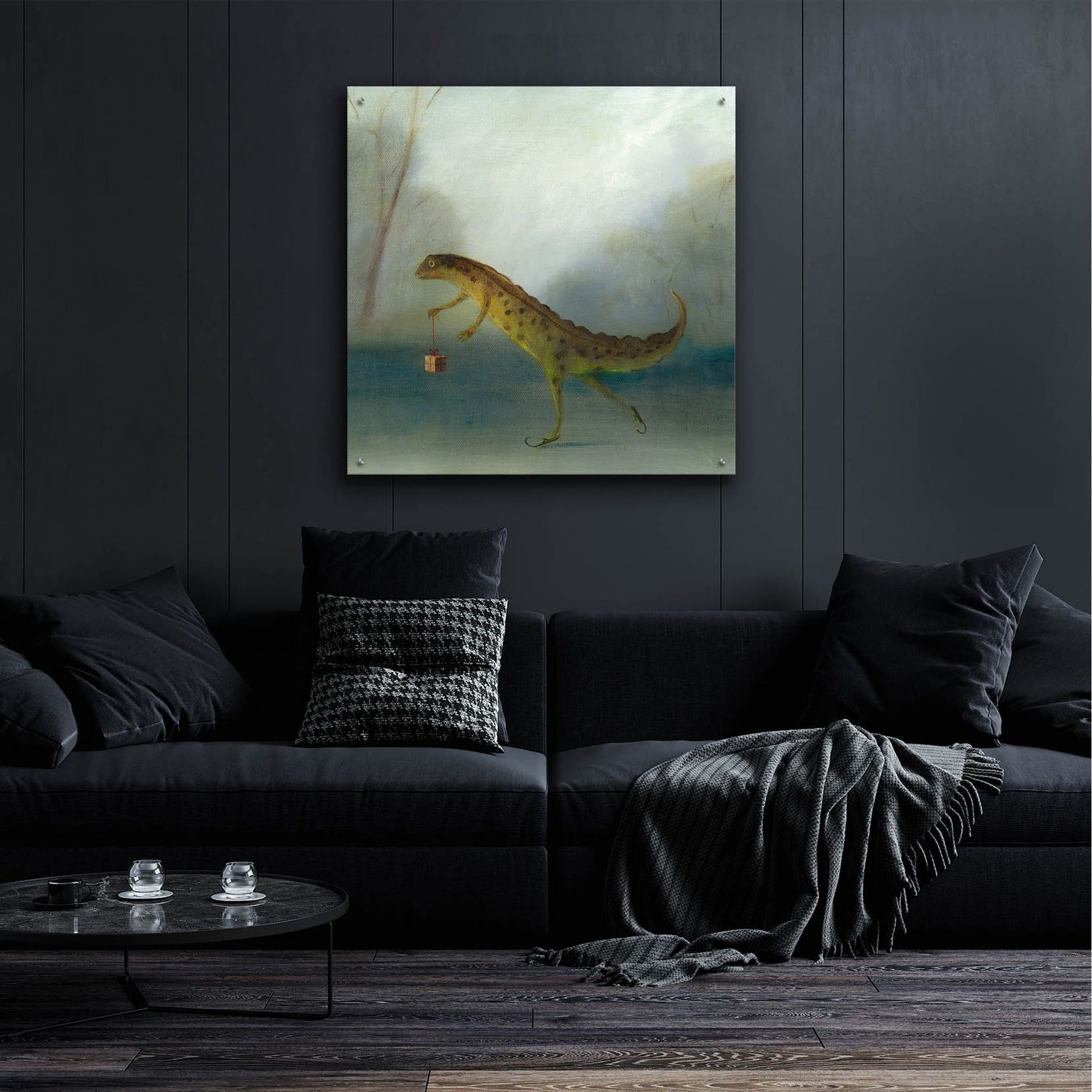 Epic Art 'The Yuletide Newt' by Dd Mcinnes, Acrylic Glass Wall Art,36x36