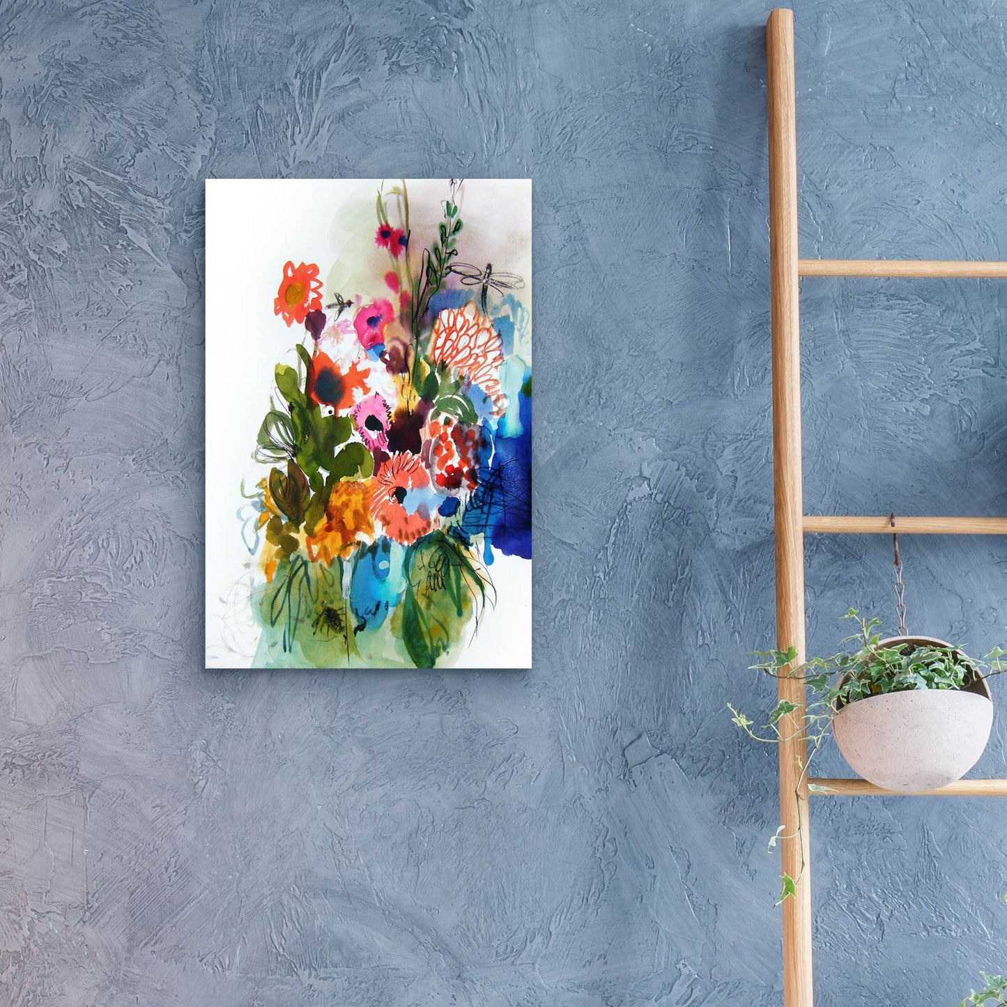 Epic Art 'Flowers And Insects One' by Fotini Hamidieli, Acrylic Glass Wall Art,16x24