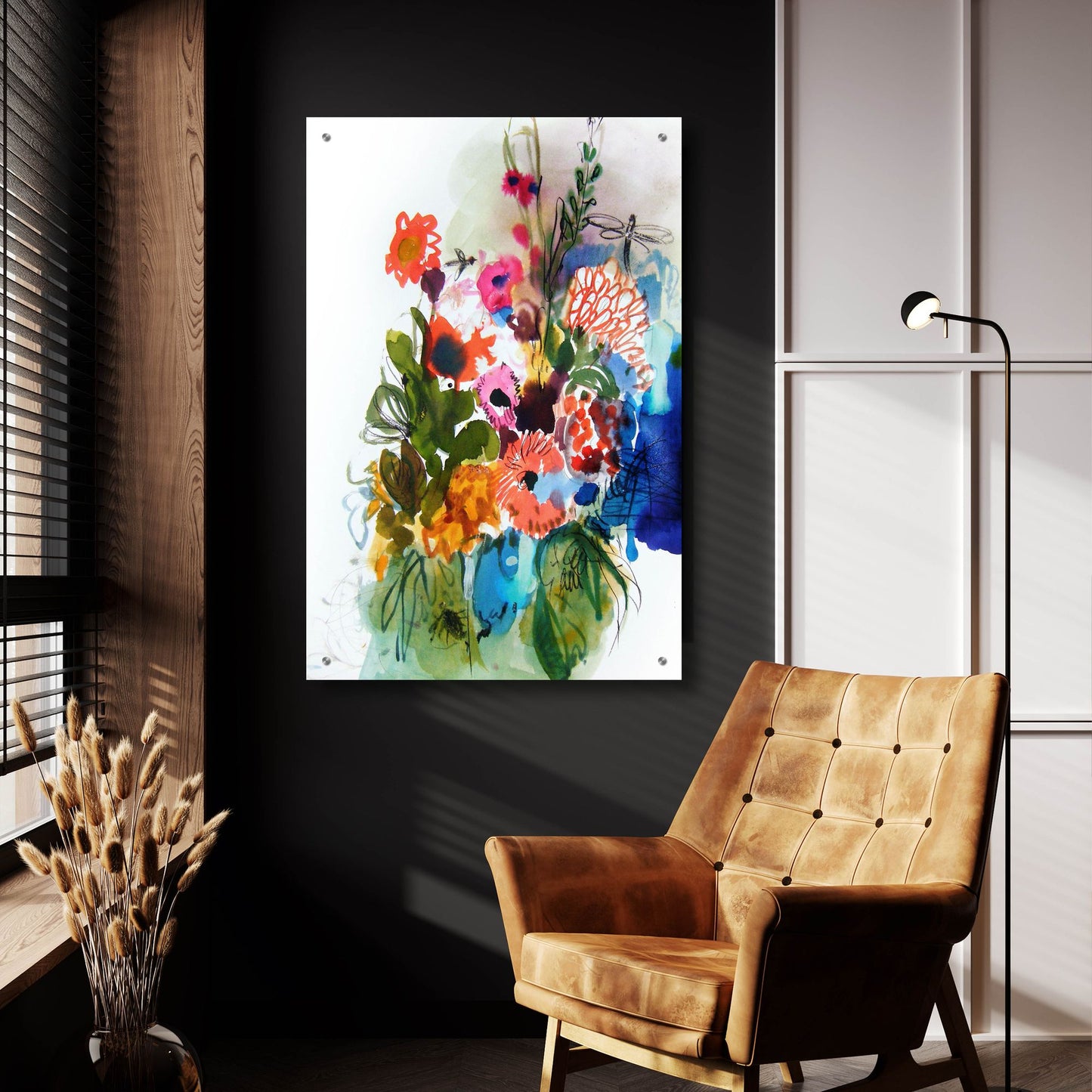 Epic Art 'Flowers And Insects One' by Fotini Hamidieli, Acrylic Glass Wall Art,24x36