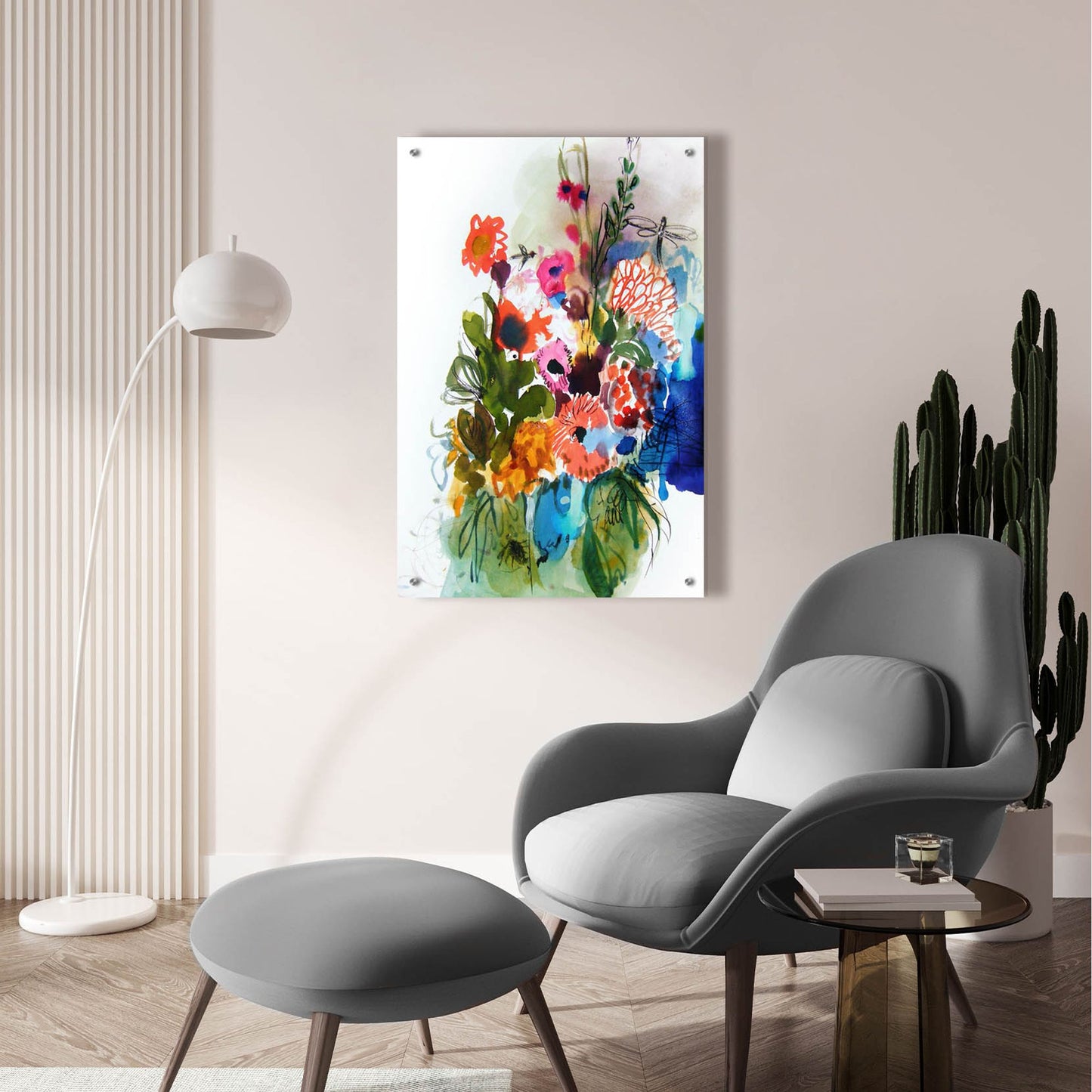 Epic Art 'Flowers And Insects One' by Fotini Hamidieli, Acrylic Glass Wall Art,24x36