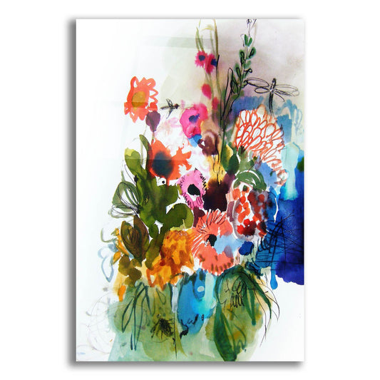 Epic Art 'Flowers And Insects One' by Fotini Hamidieli, Acrylic Glass Wall Art