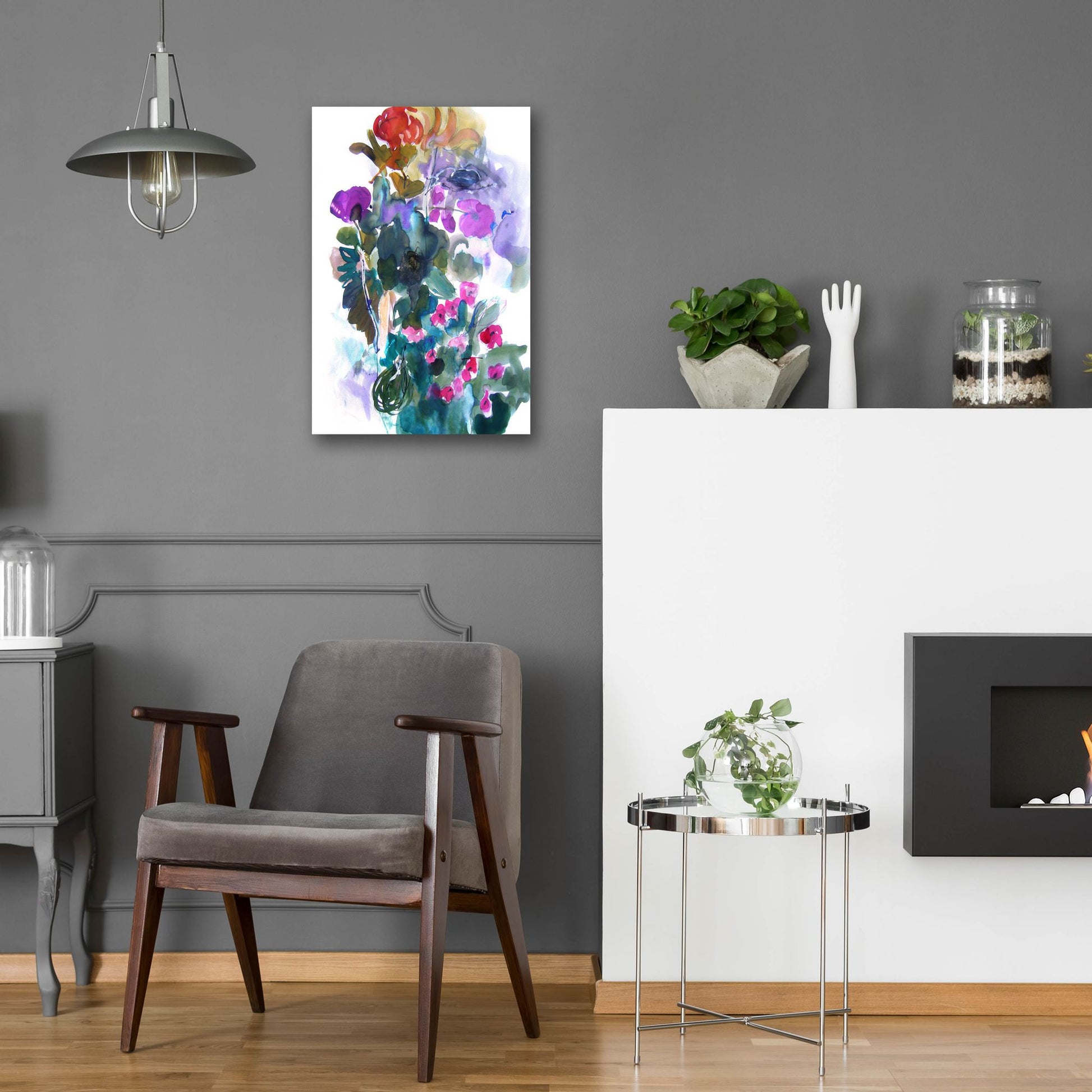 Epic Art 'Flowers And Insects Two' by Fotini Hamidieli, Acrylic Glass Wall Art,16x24