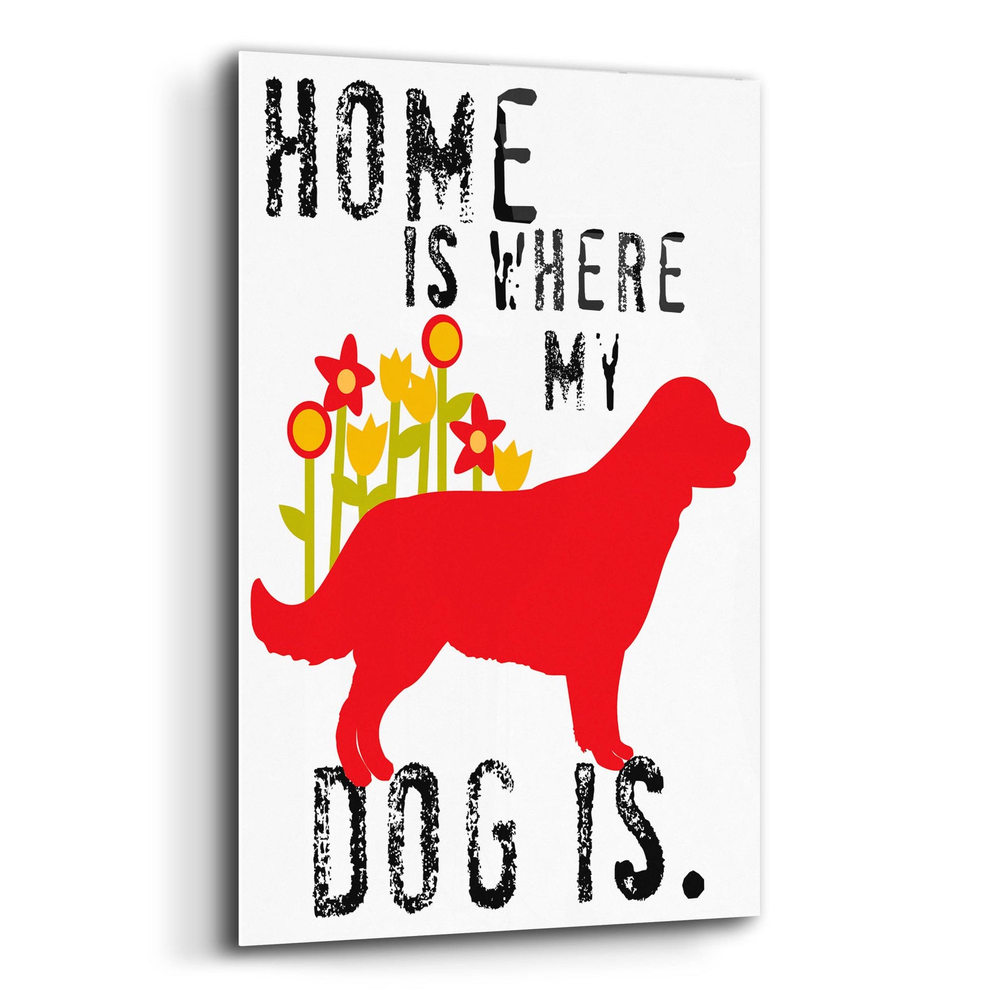 Epic Art 'Home Is Where My Dog Is' by Ginger Oliphant, Acrylic Glass Wall Art,12x16