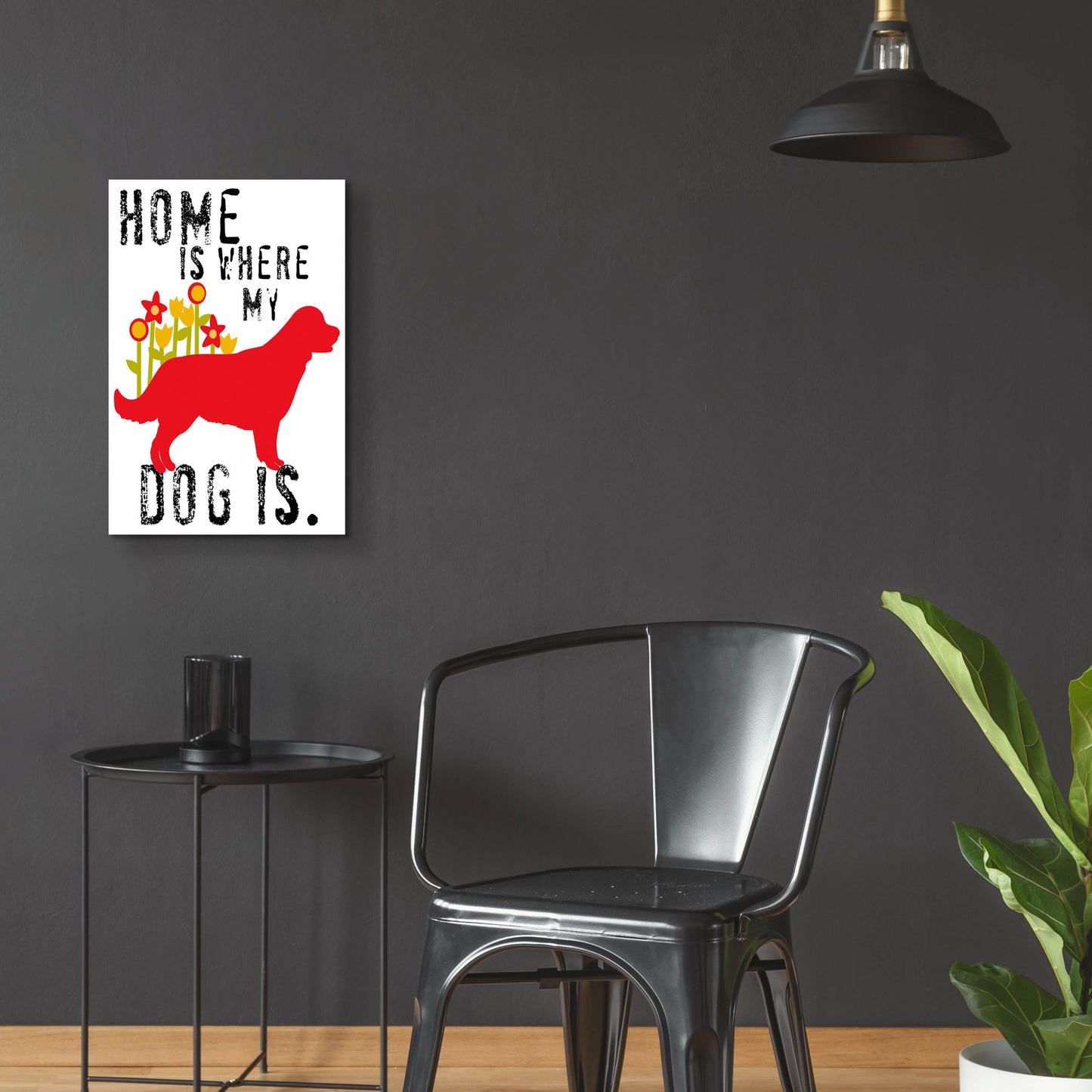 Epic Art 'Home Is Where My Dog Is' by Ginger Oliphant, Acrylic Glass Wall Art,16x24