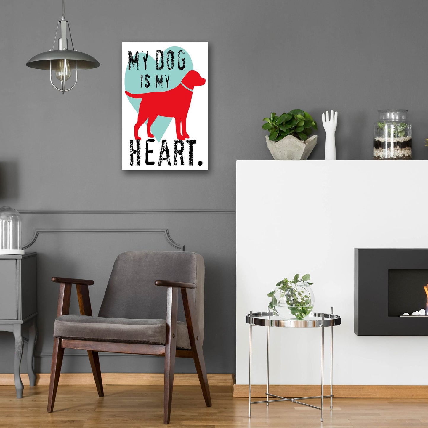 Epic Art 'My Dog Is My Heart' by Ginger Oliphant, Acrylic Glass Wall Art,16x24