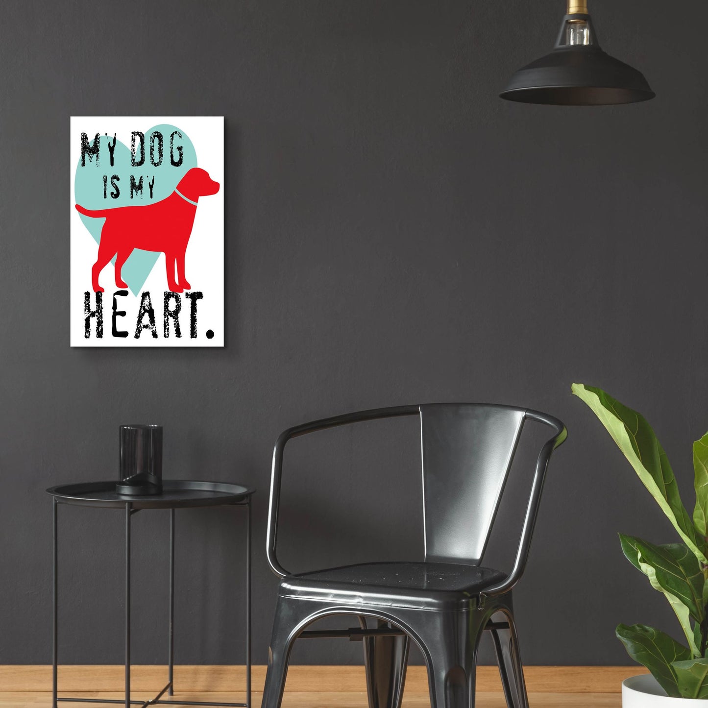 Epic Art 'My Dog Is My Heart' by Ginger Oliphant, Acrylic Glass Wall Art,16x24