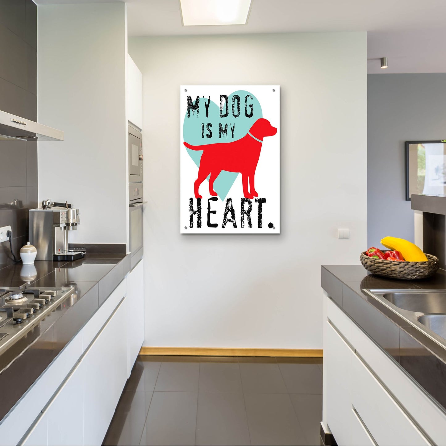 Epic Art 'My Dog Is My Heart' by Ginger Oliphant, Acrylic Glass Wall Art,24x36