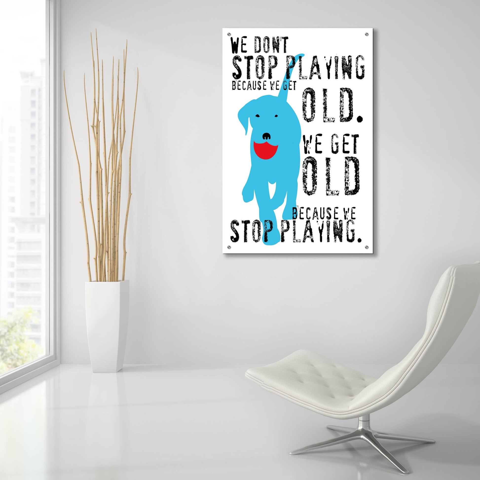 Epic Art 'Dont Stop Playing' by Ginger Oliphant, Acrylic Glass Wall Art,24x36