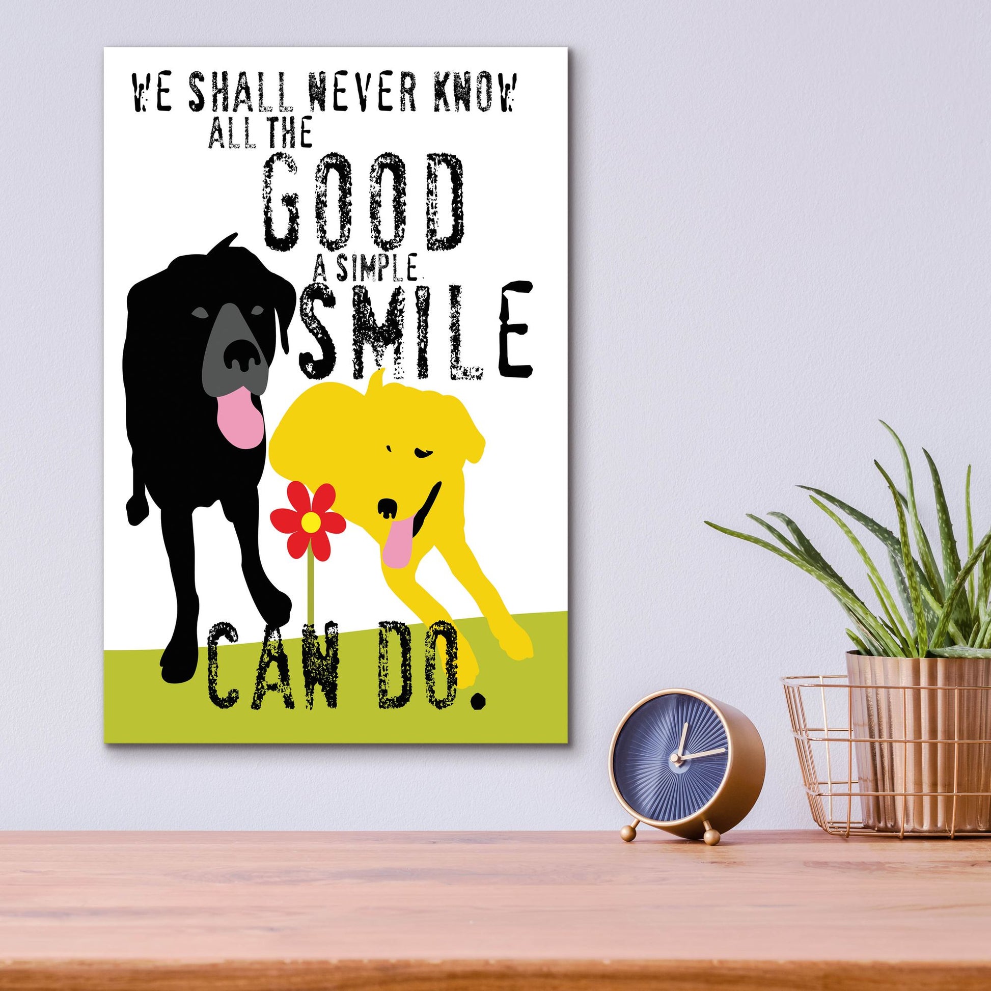 Epic Art 'The Good A Simple Smile Can Do' by Ginger Oliphant, Acrylic Glass Wall Art,12x16