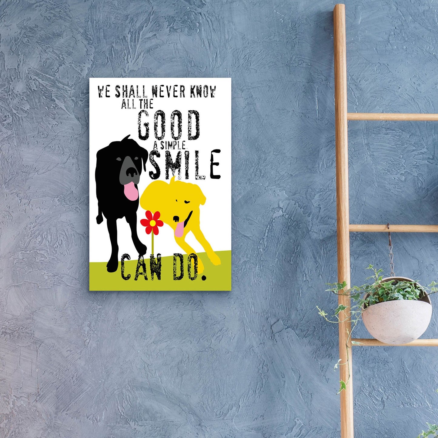 Epic Art 'The Good A Simple Smile Can Do' by Ginger Oliphant, Acrylic Glass Wall Art,16x24