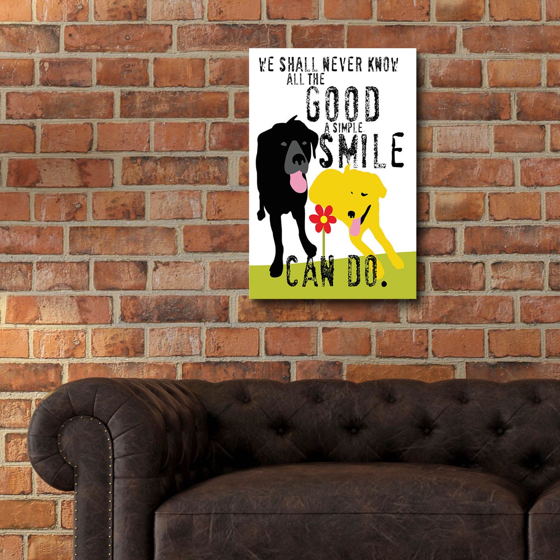 Epic Art 'The Good A Simple Smile Can Do' by Ginger Oliphant, Acrylic Glass Wall Art,16x24