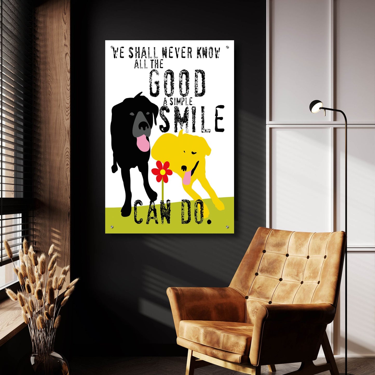 Epic Art 'The Good A Simple Smile Can Do' by Ginger Oliphant, Acrylic Glass Wall Art,24x36