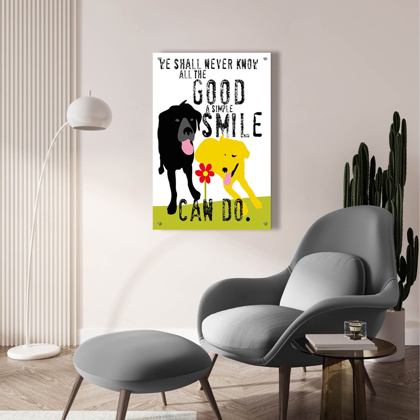 Epic Art 'The Good A Simple Smile Can Do' by Ginger Oliphant, Acrylic Glass Wall Art,24x36