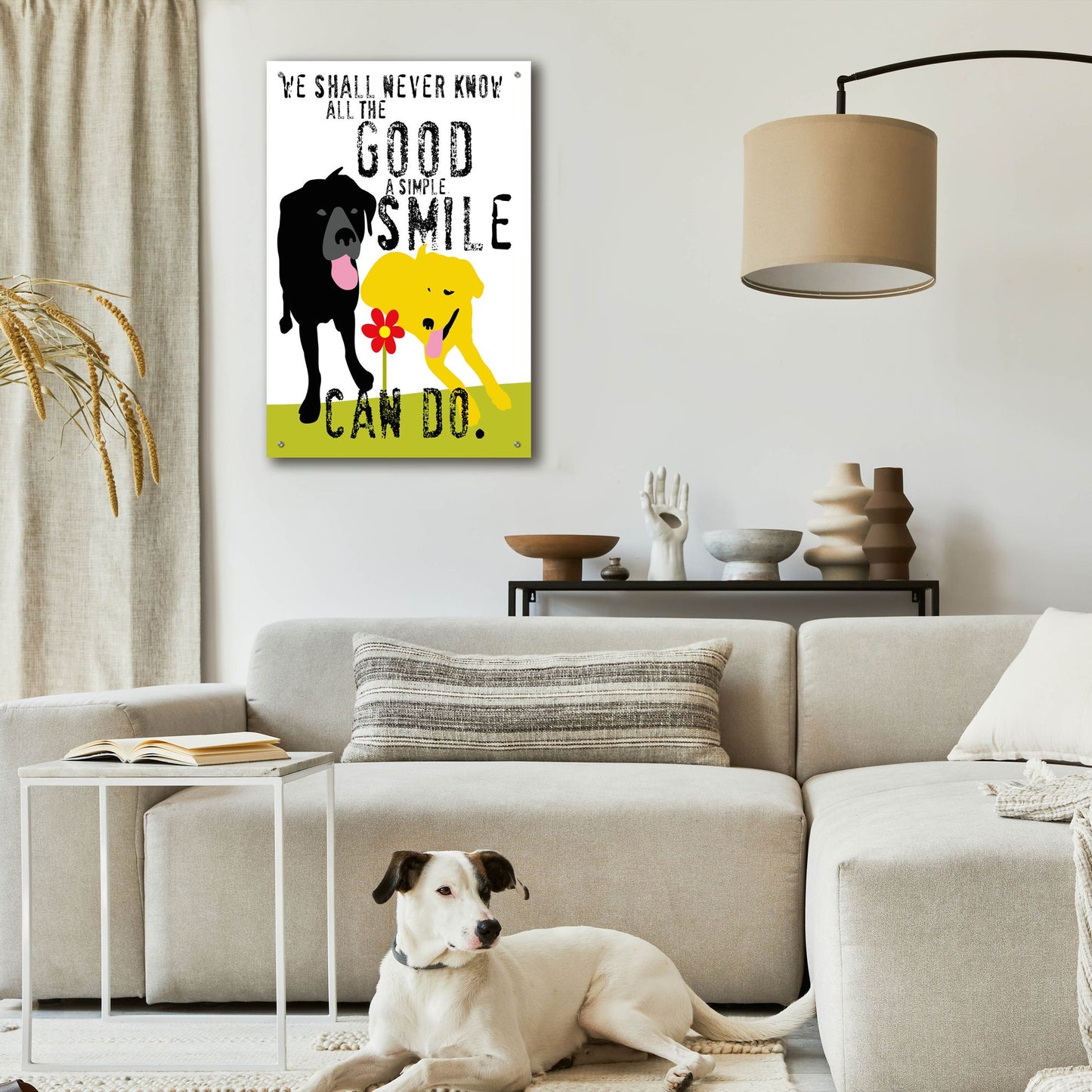 Epic Art 'The Good A Simple Smile Can Do' by Ginger Oliphant, Acrylic Glass Wall Art,24x36