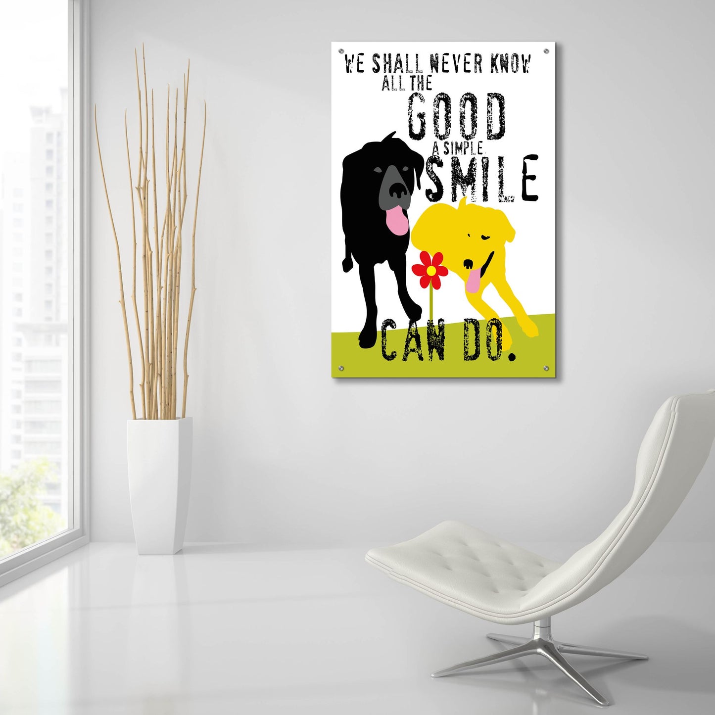 Epic Art 'The Good A Simple Smile Can Do' by Ginger Oliphant, Acrylic Glass Wall Art,24x36