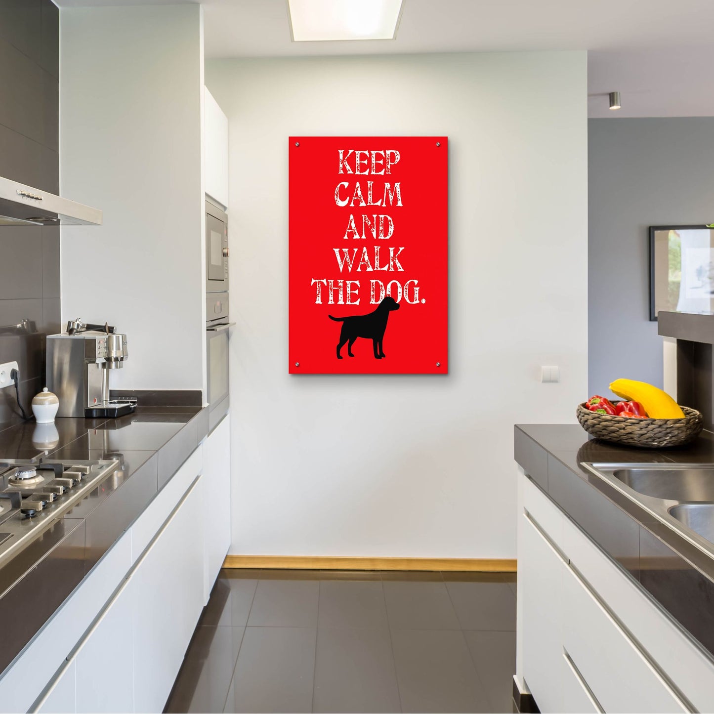 Epic Art 'Keep Calm Labrador' by Ginger Oliphant, Acrylic Glass Wall Art,24x36