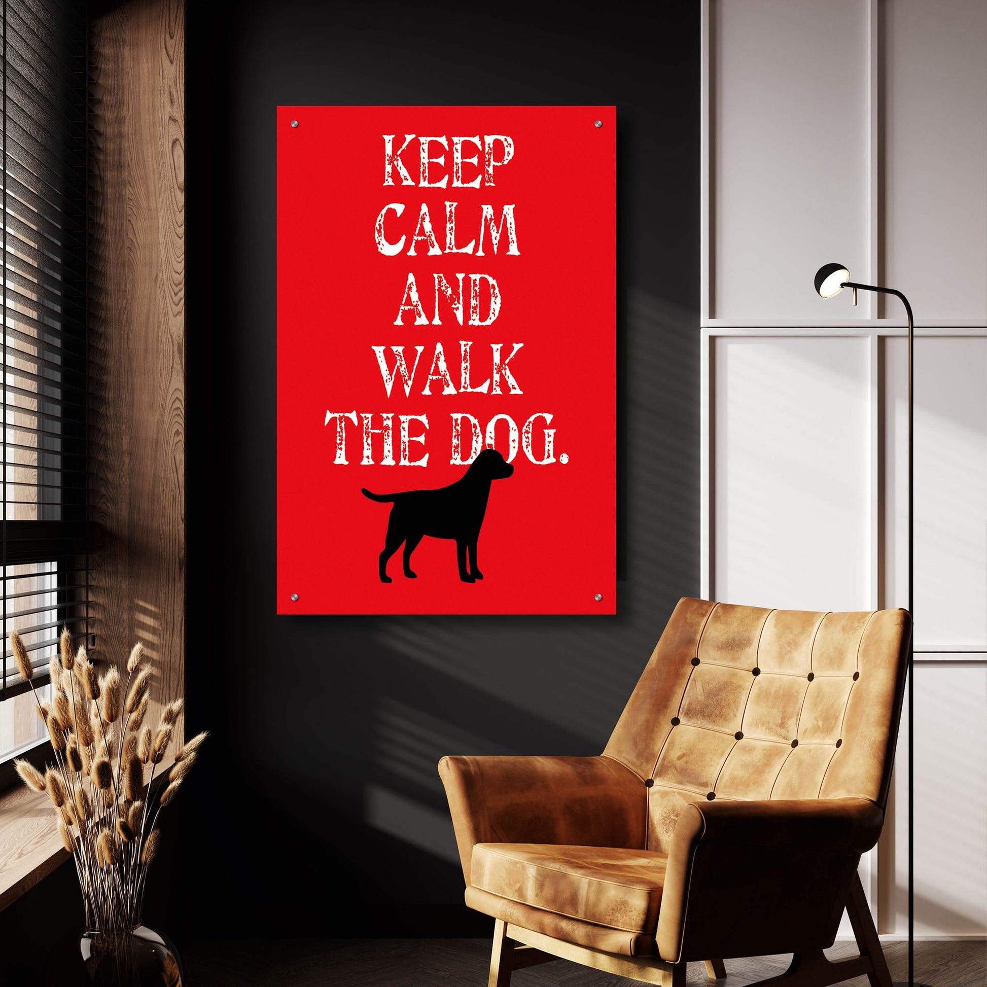 Epic Art 'Keep Calm Labrador' by Ginger Oliphant, Acrylic Glass Wall Art,24x36