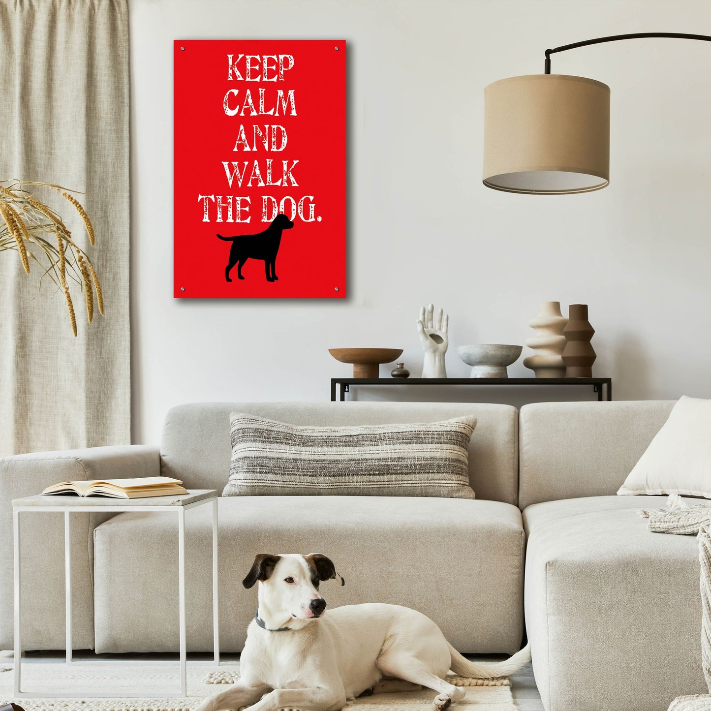 Epic Art 'Keep Calm Labrador' by Ginger Oliphant, Acrylic Glass Wall Art,24x36