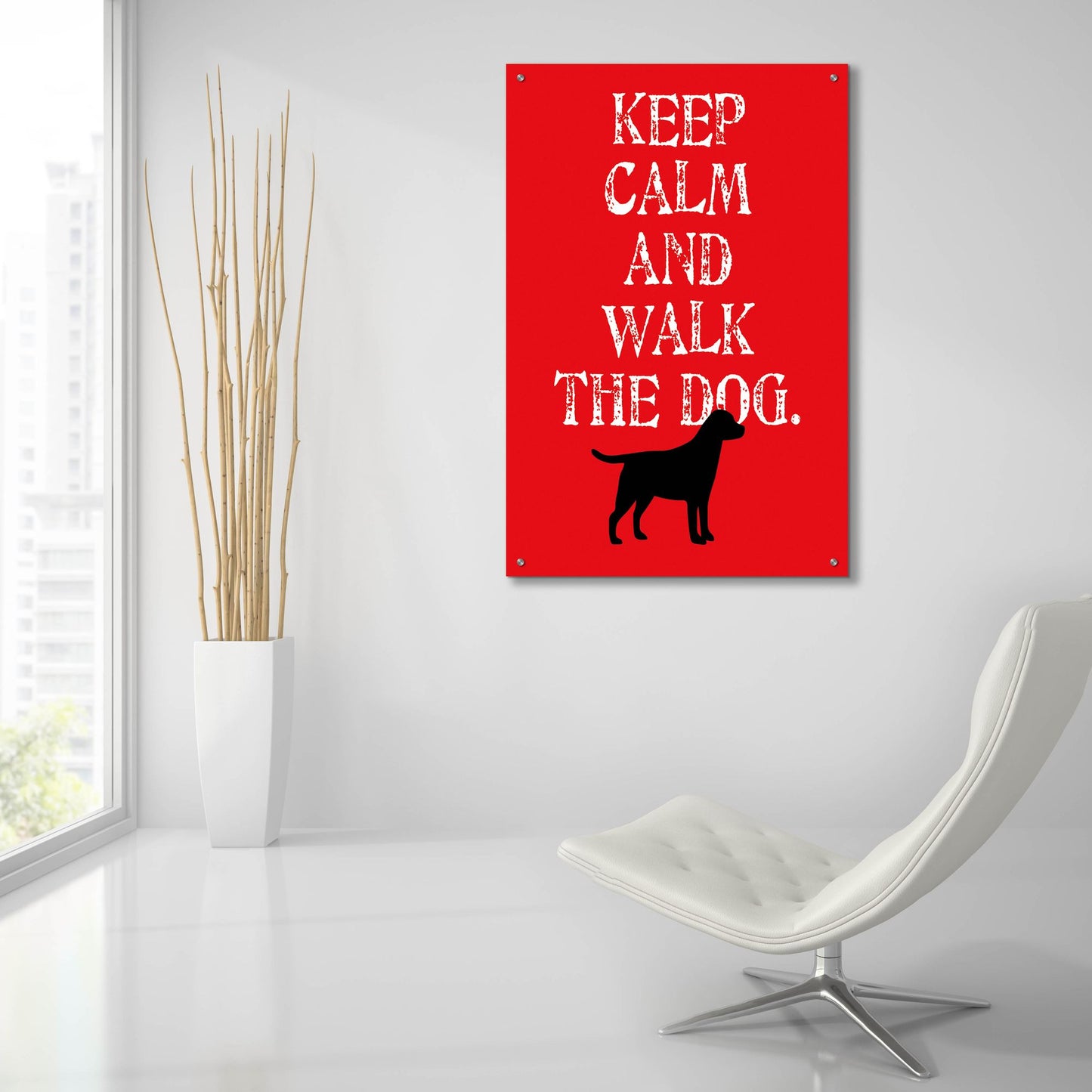 Epic Art 'Keep Calm Labrador' by Ginger Oliphant, Acrylic Glass Wall Art,24x36