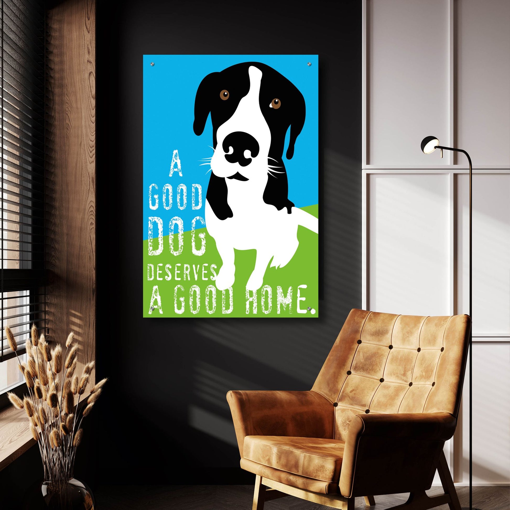 Epic Art 'A Good Dog' by Ginger Oliphant, Acrylic Glass Wall Art,24x36