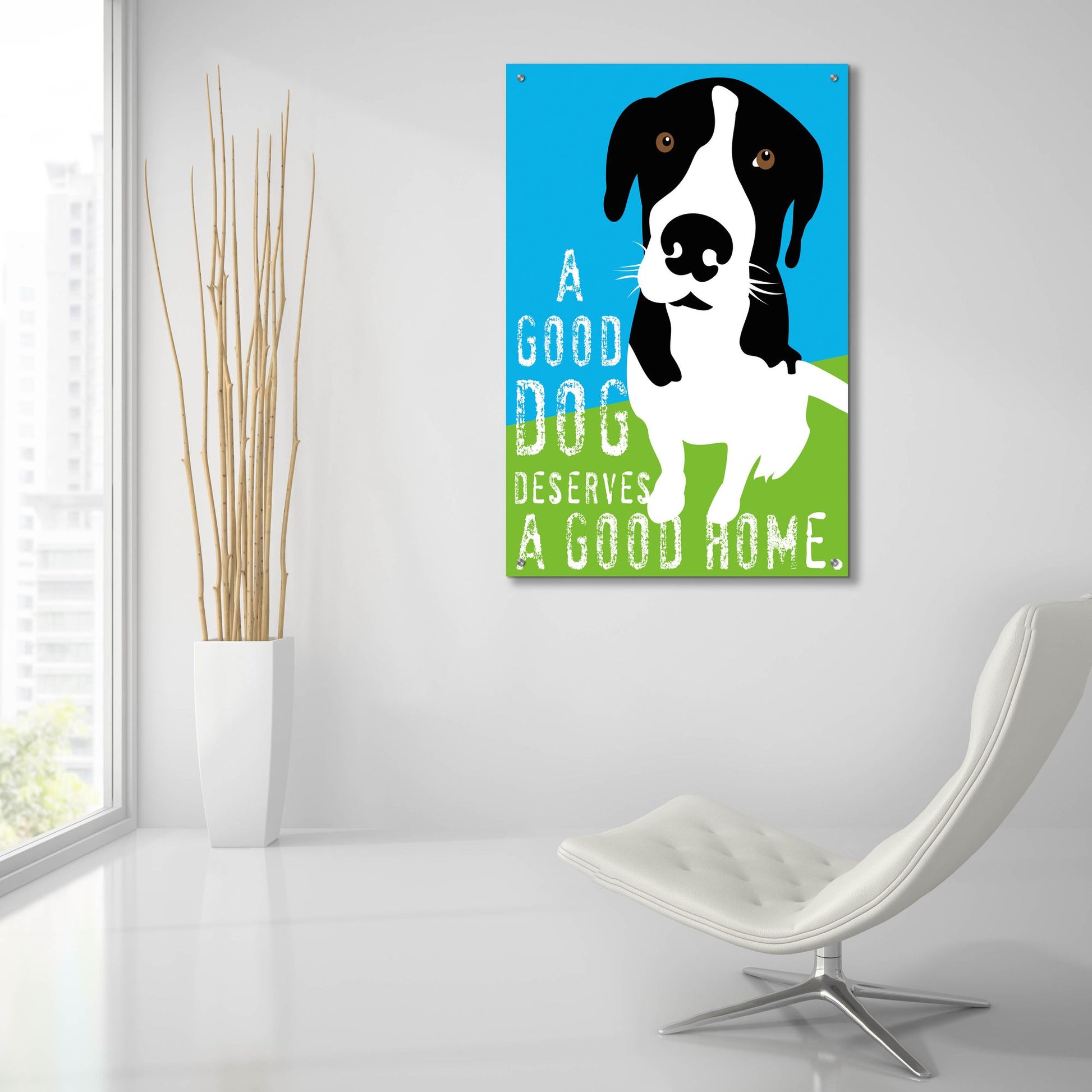 Epic Art 'A Good Dog' by Ginger Oliphant, Acrylic Glass Wall Art,24x36