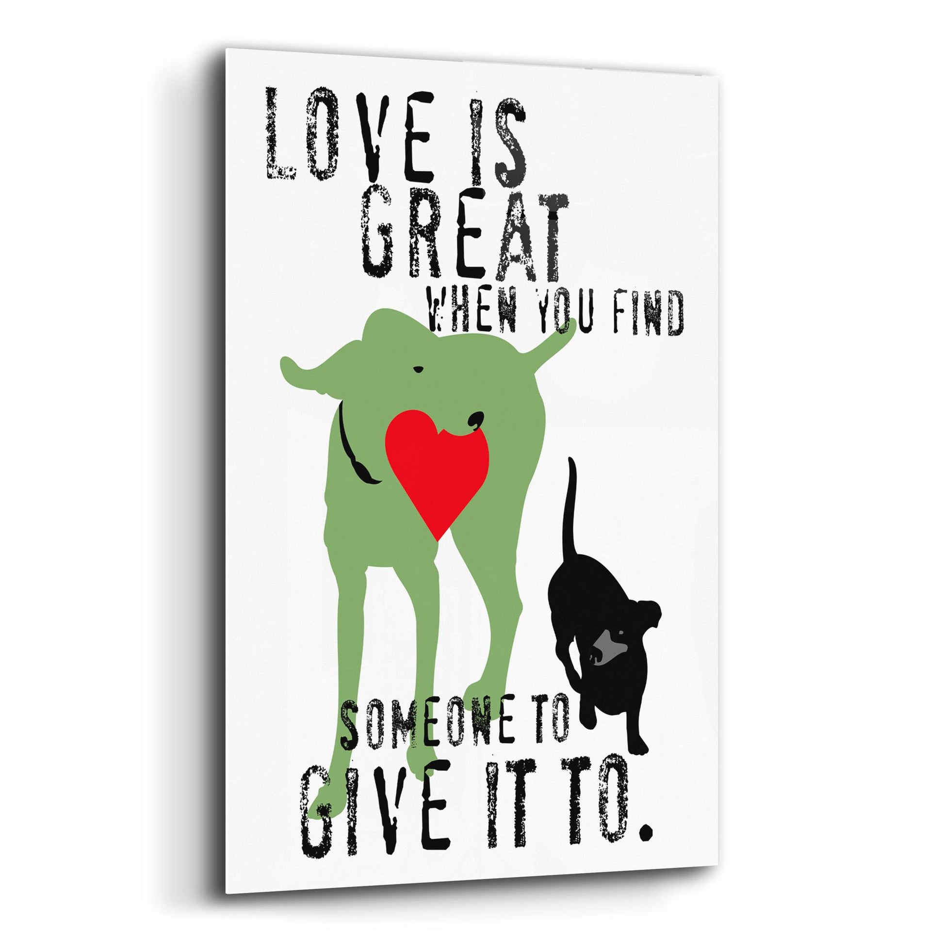 Epic Art 'Love Is Great' by Ginger Oliphant, Acrylic Glass Wall Art,12x16