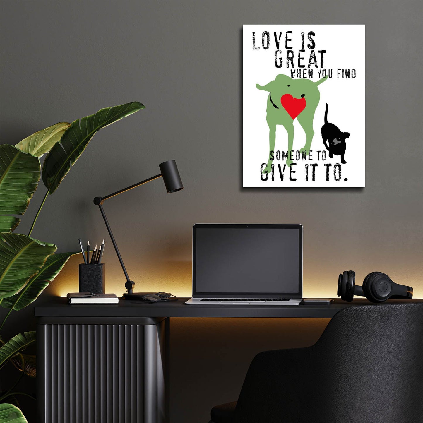 Epic Art 'Love Is Great' by Ginger Oliphant, Acrylic Glass Wall Art,12x16