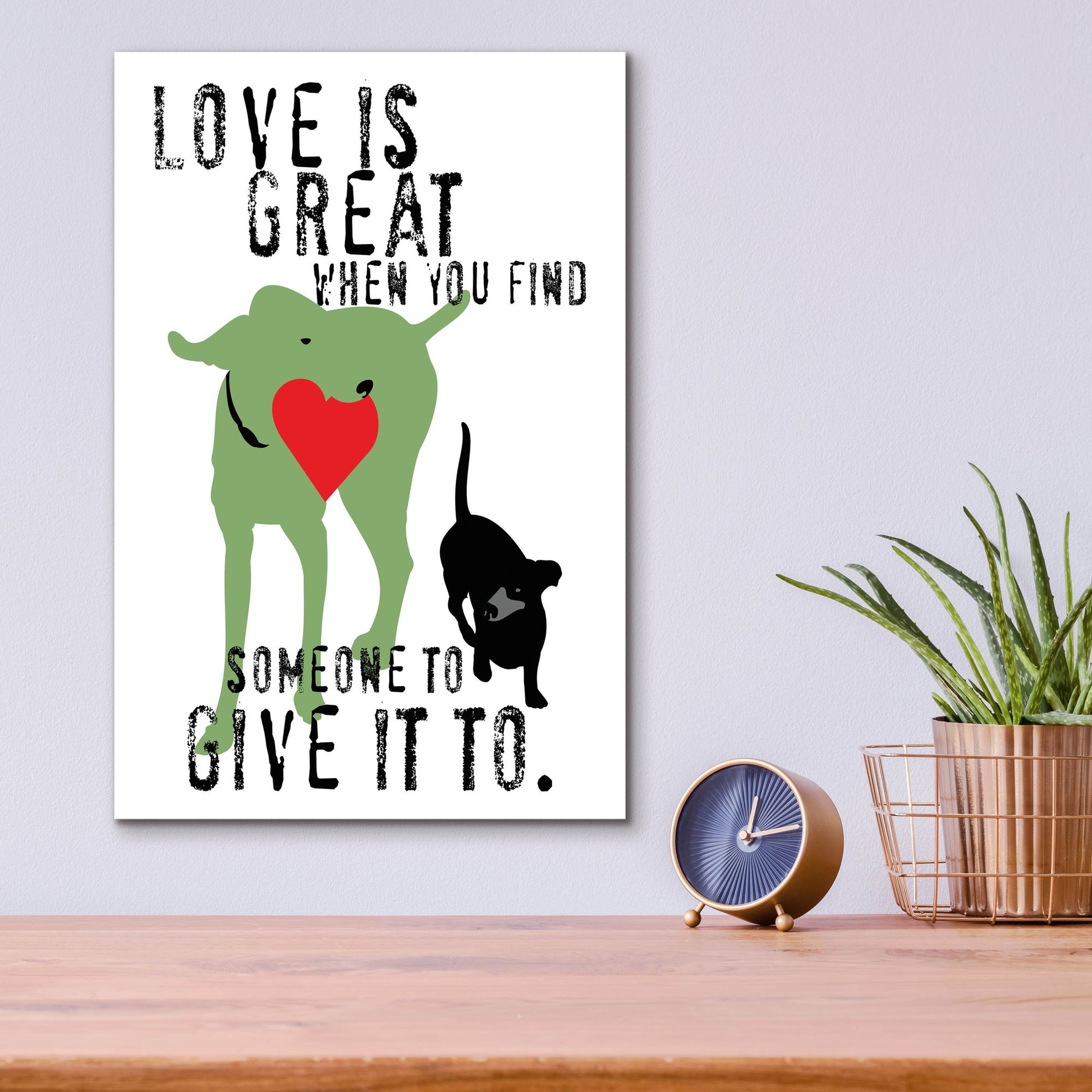 Epic Art 'Love Is Great' by Ginger Oliphant, Acrylic Glass Wall Art,12x16