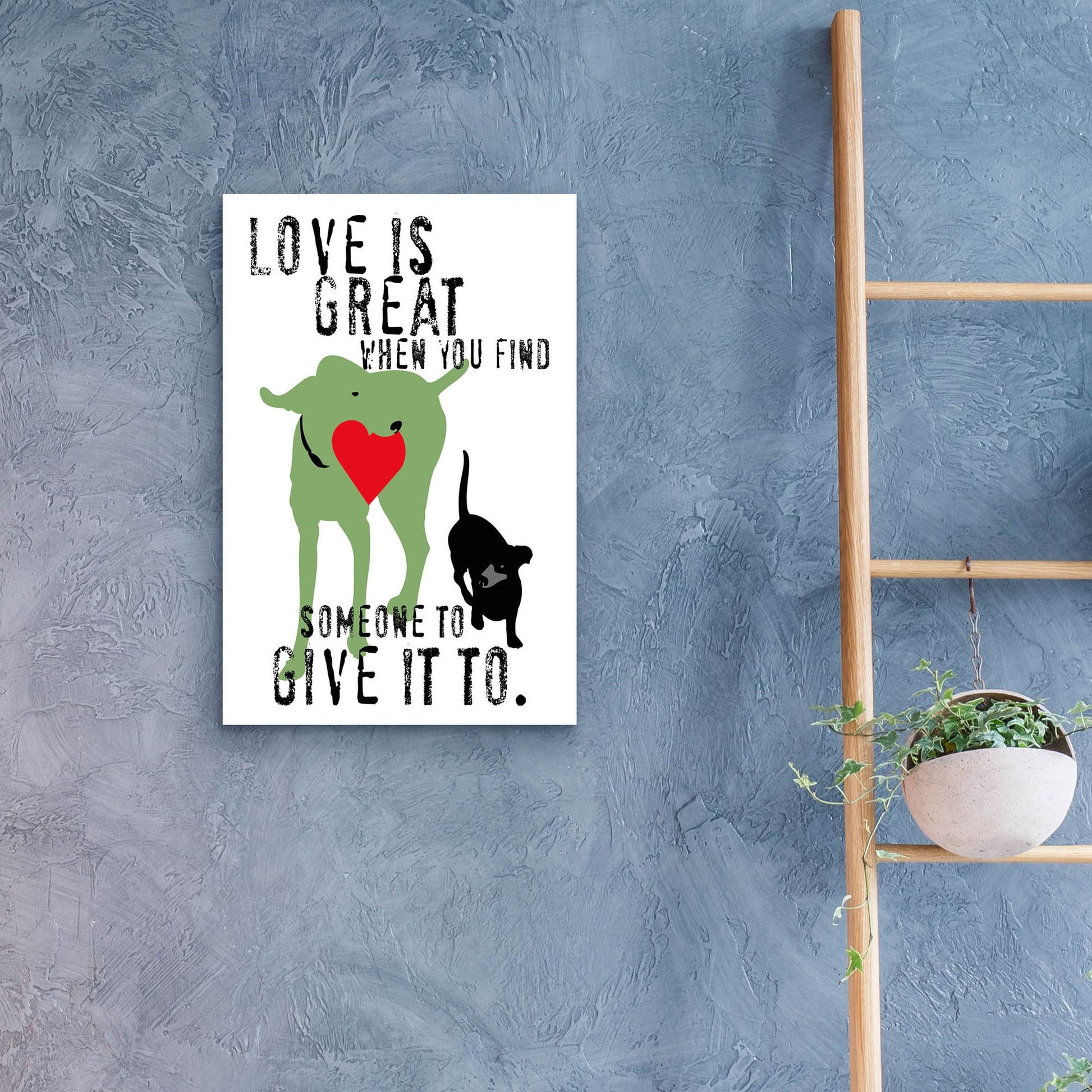 Epic Art 'Love Is Great' by Ginger Oliphant, Acrylic Glass Wall Art,16x24