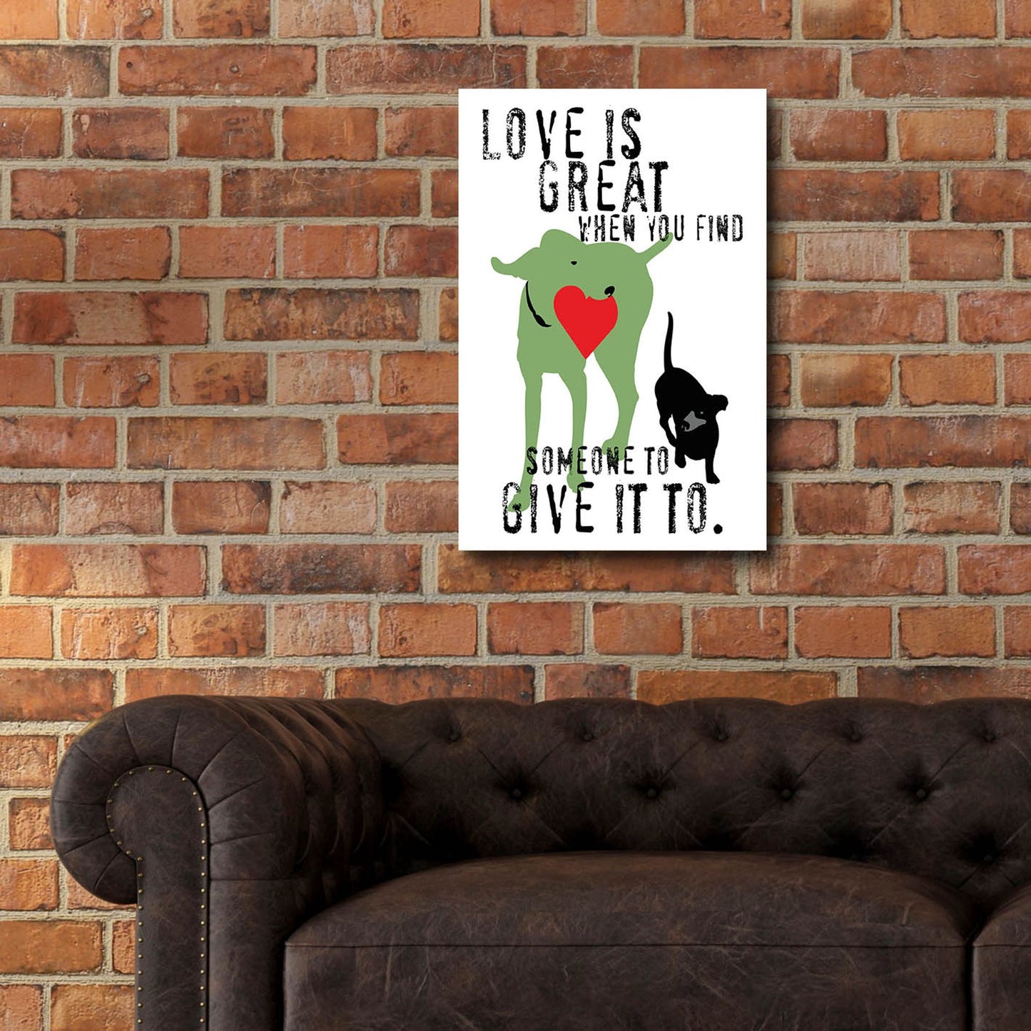 Epic Art 'Love Is Great' by Ginger Oliphant, Acrylic Glass Wall Art,16x24