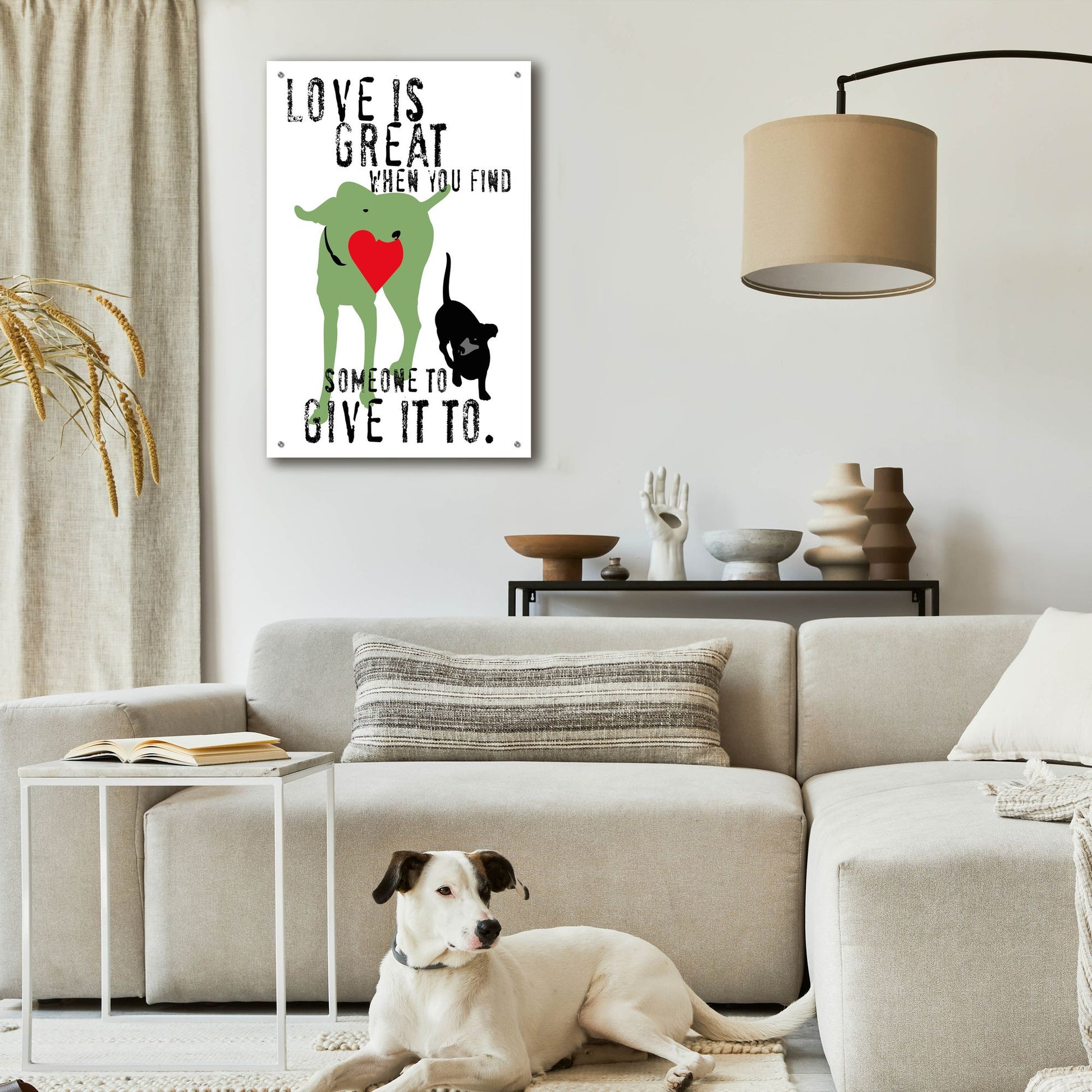 Epic Art 'Love Is Great' by Ginger Oliphant, Acrylic Glass Wall Art,24x36