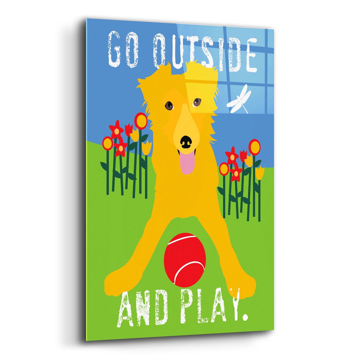 Epic Art 'Go Outside And Play' by Ginger Oliphant, Acrylic Glass Wall Art,12x16