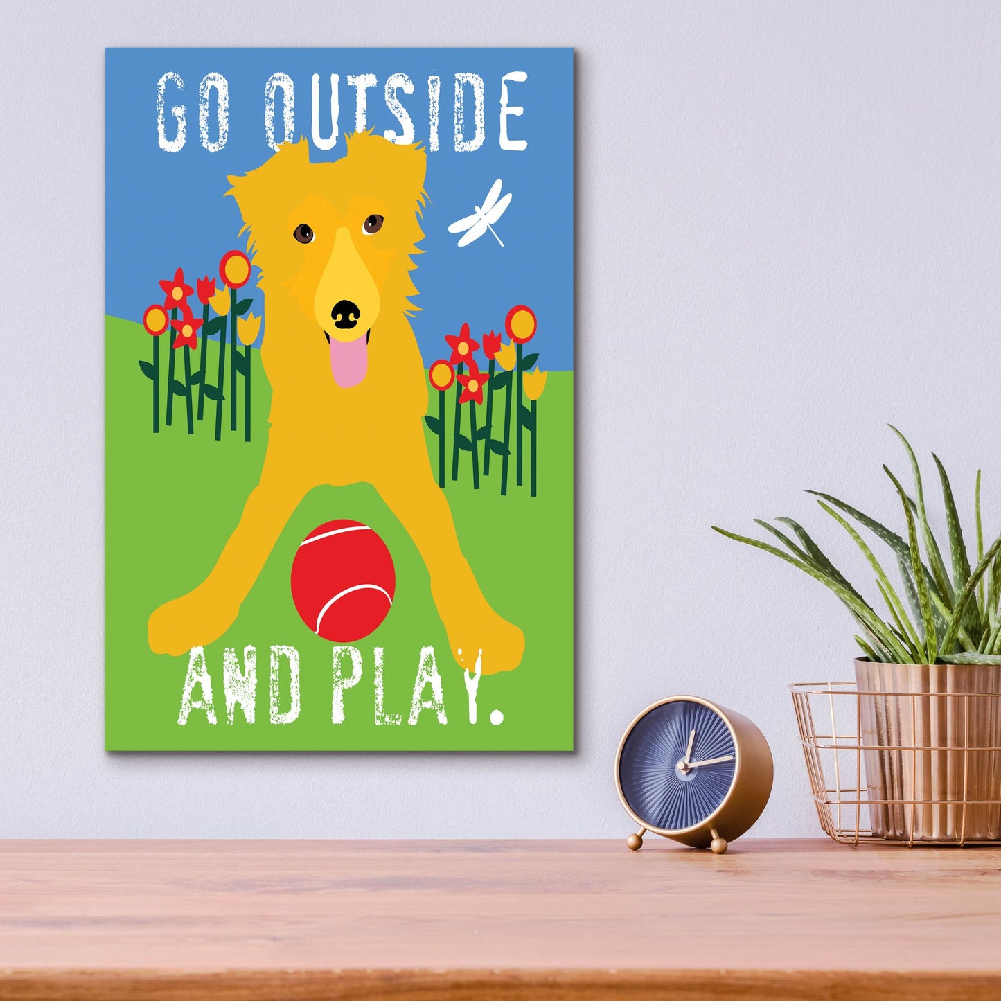 Epic Art 'Go Outside And Play' by Ginger Oliphant, Acrylic Glass Wall Art,12x16