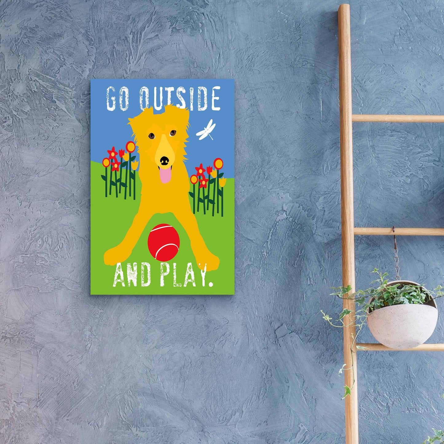 Epic Art 'Go Outside And Play' by Ginger Oliphant, Acrylic Glass Wall Art,16x24