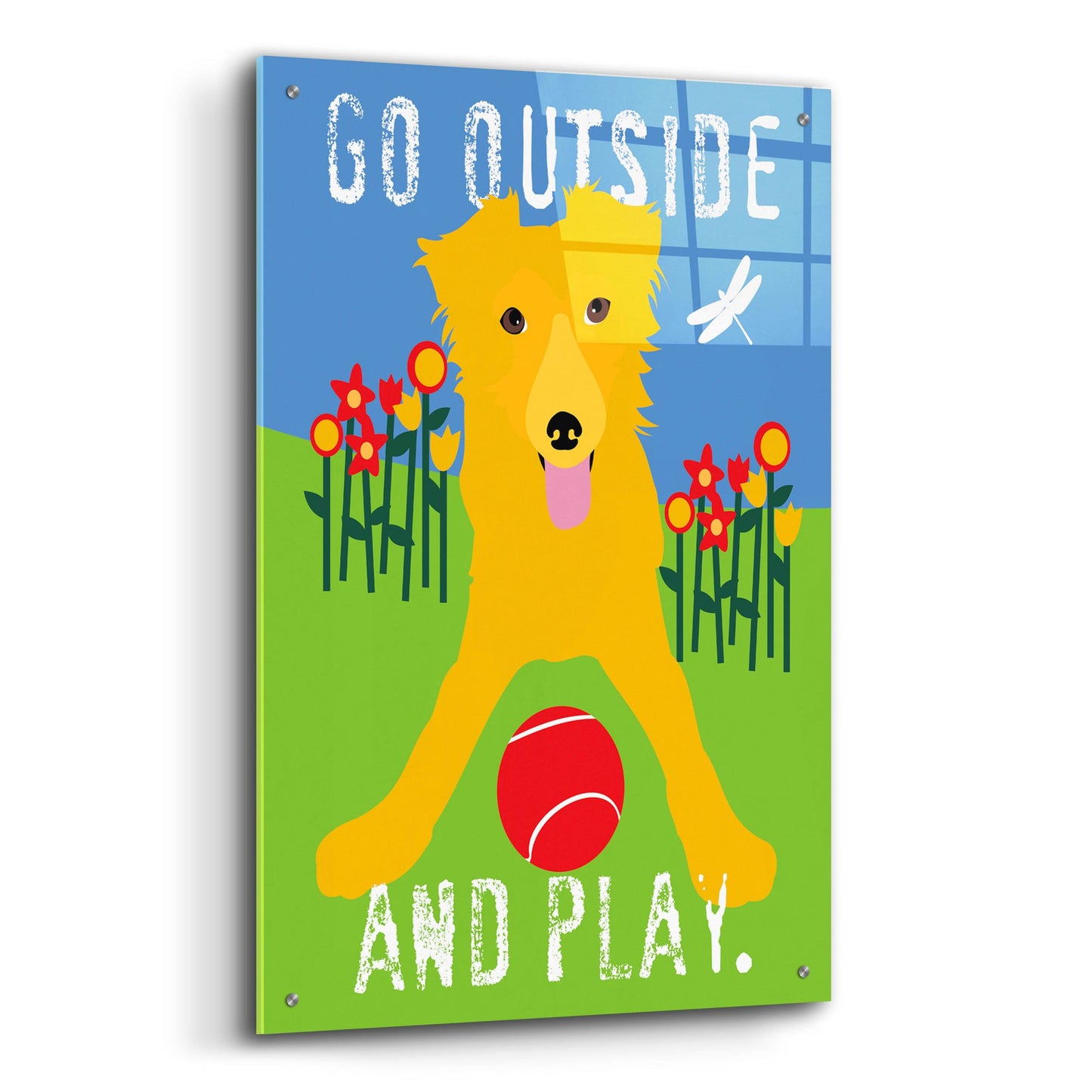 Epic Art 'Go Outside And Play' by Ginger Oliphant, Acrylic Glass Wall Art,24x36