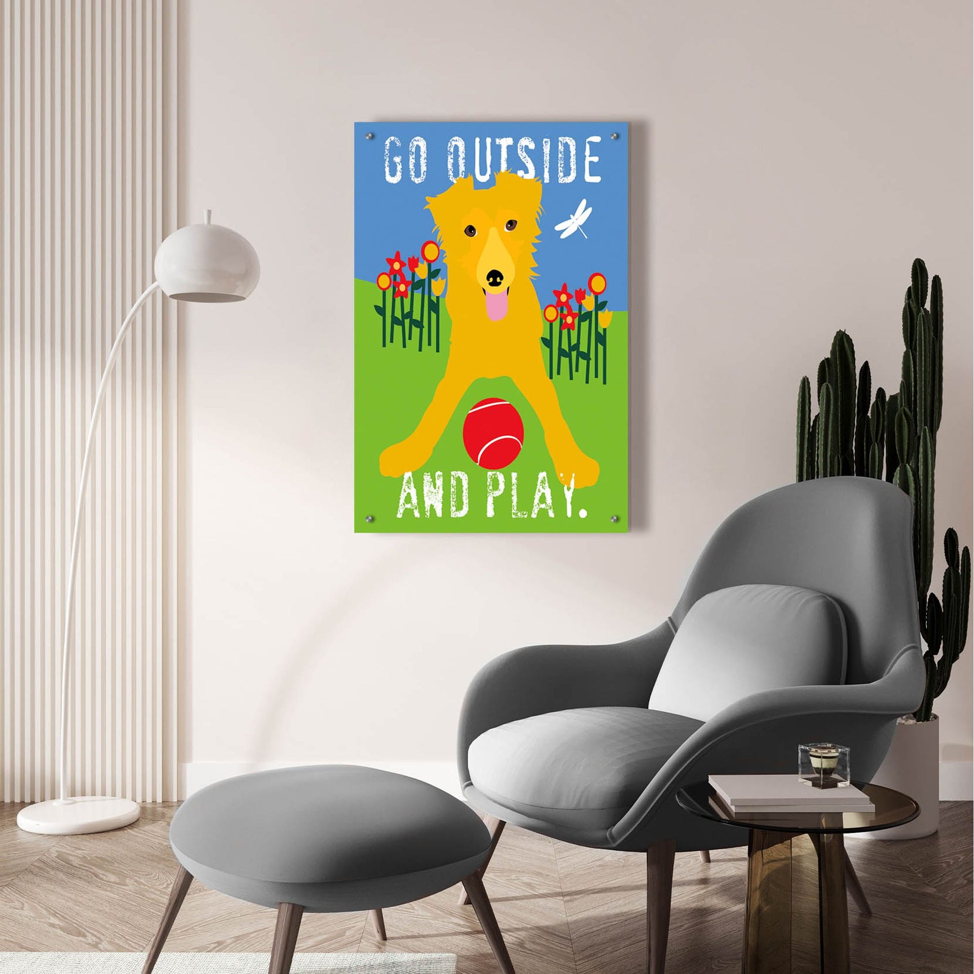 Epic Art 'Go Outside And Play' by Ginger Oliphant, Acrylic Glass Wall Art,24x36