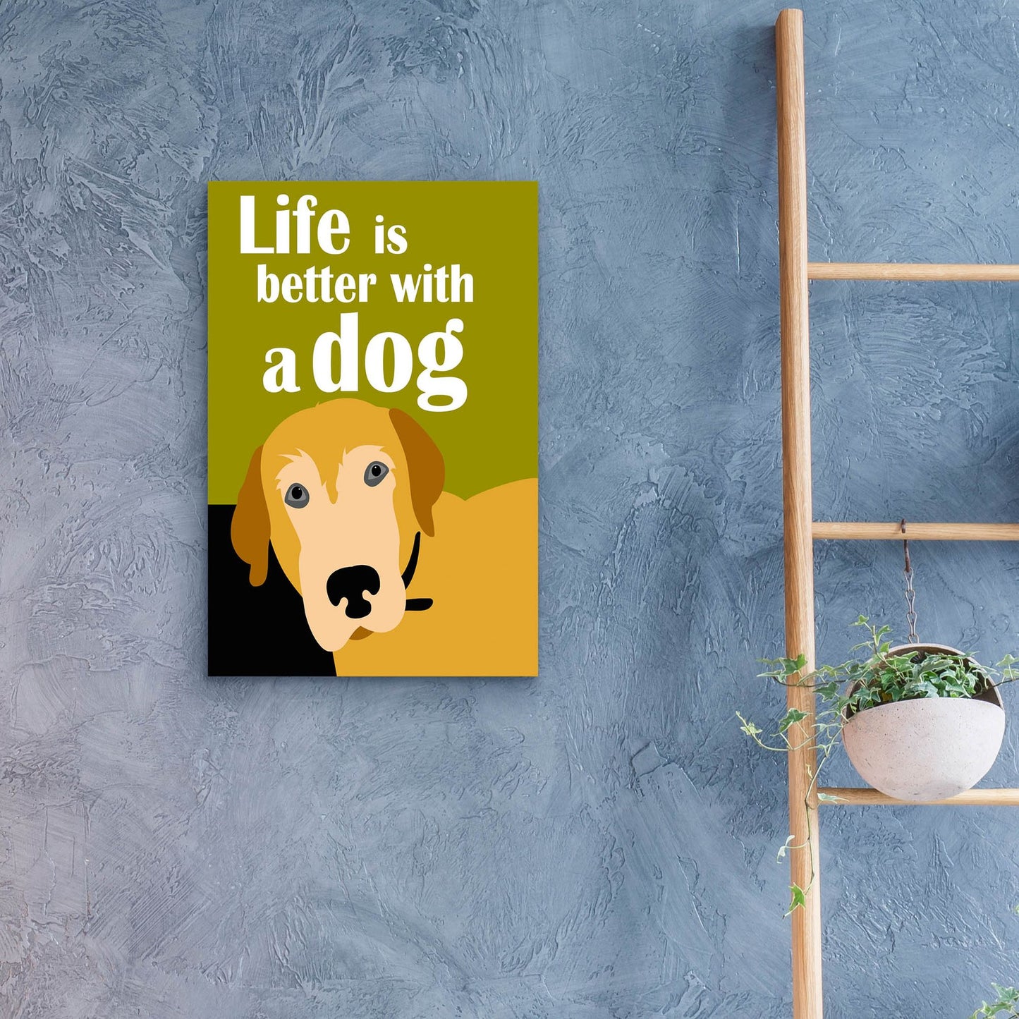 Epic Art 'Life Is Better With A Dog' by Ginger Oliphant, Acrylic Glass Wall Art,16x24