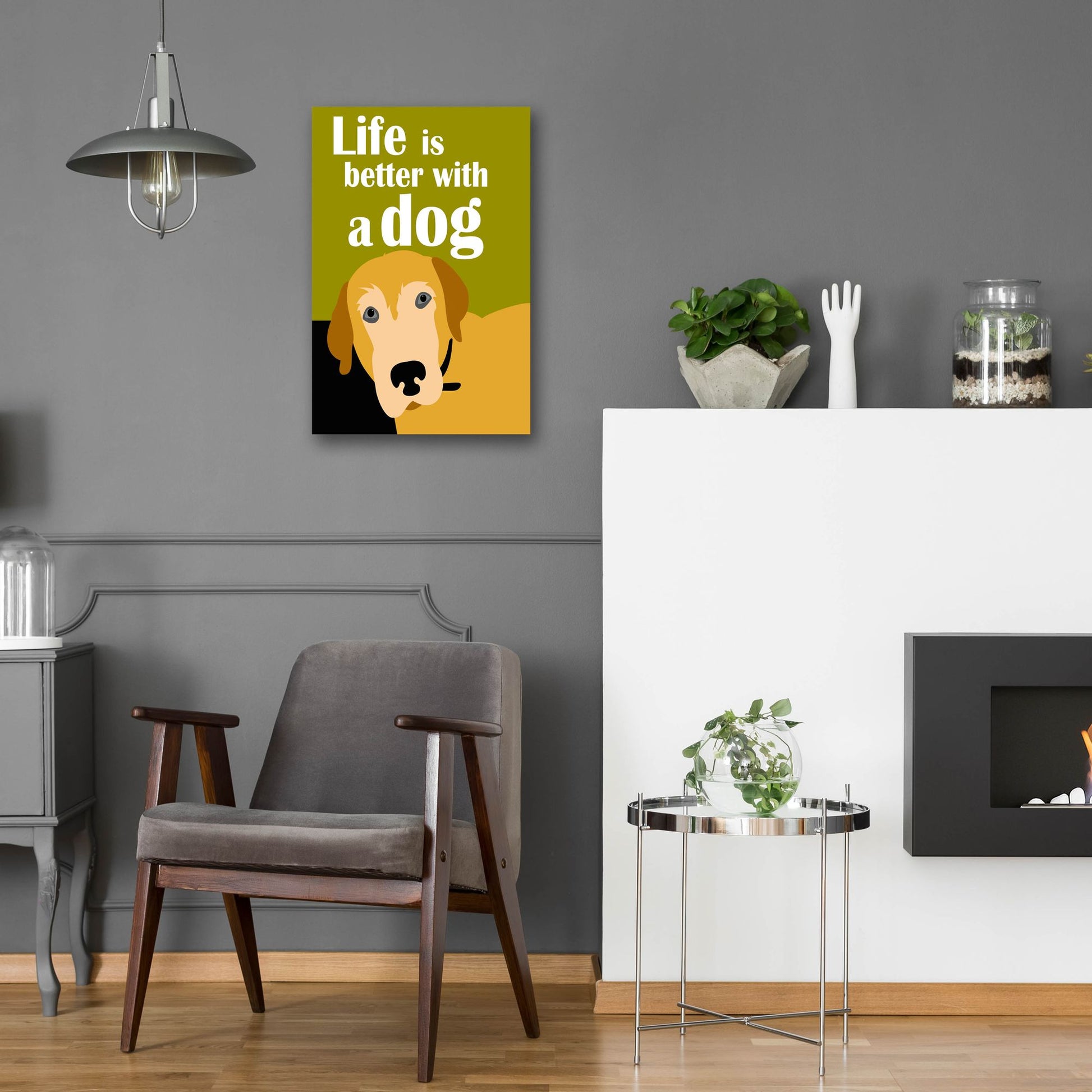 Epic Art 'Life Is Better With A Dog' by Ginger Oliphant, Acrylic Glass Wall Art,16x24