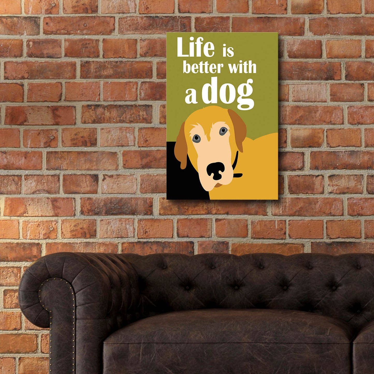 Epic Art 'Life Is Better With A Dog' by Ginger Oliphant, Acrylic Glass Wall Art,16x24