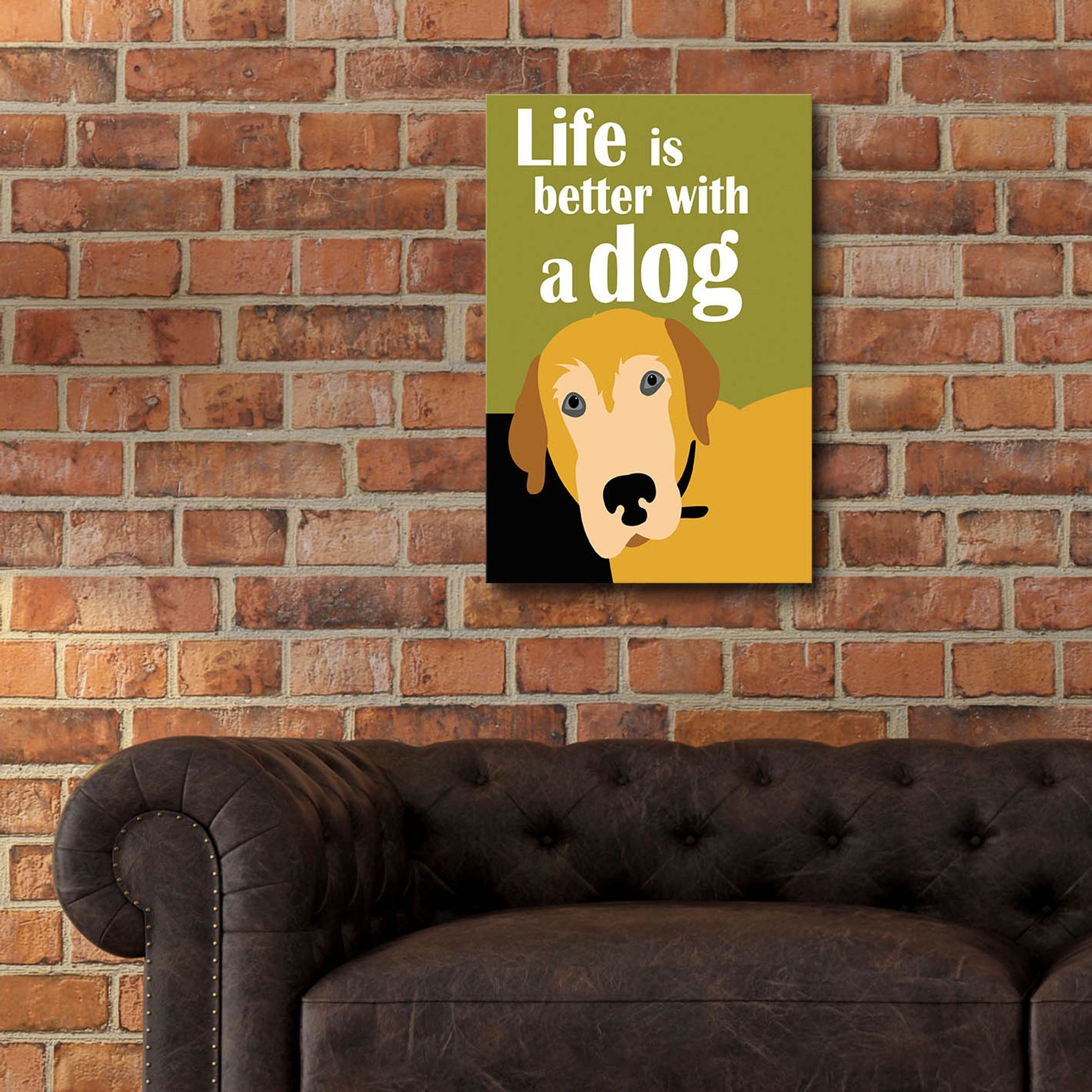 Epic Art 'Life Is Better With A Dog' by Ginger Oliphant, Acrylic Glass Wall Art,16x24