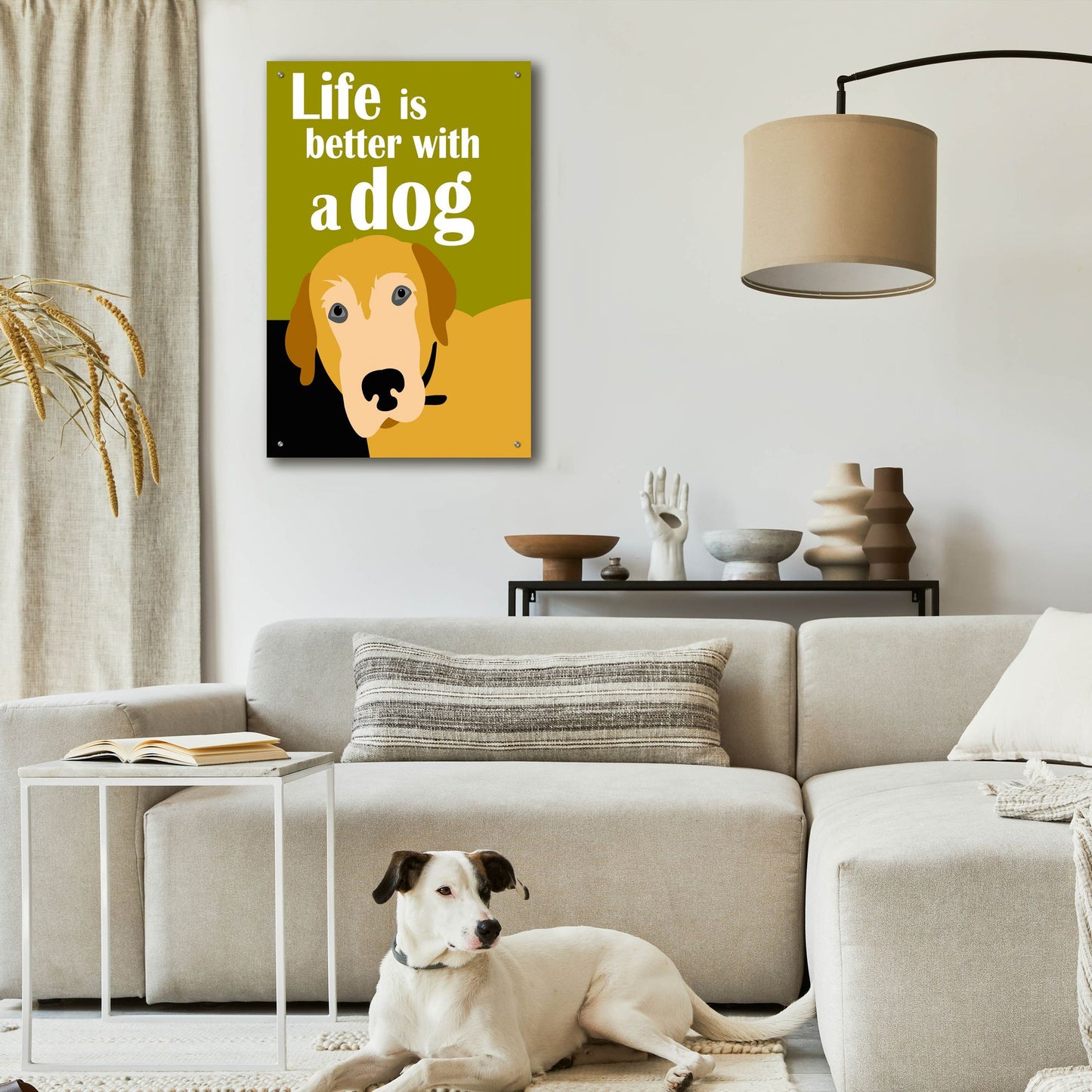 Epic Art 'Life Is Better With A Dog' by Ginger Oliphant, Acrylic Glass Wall Art,24x36