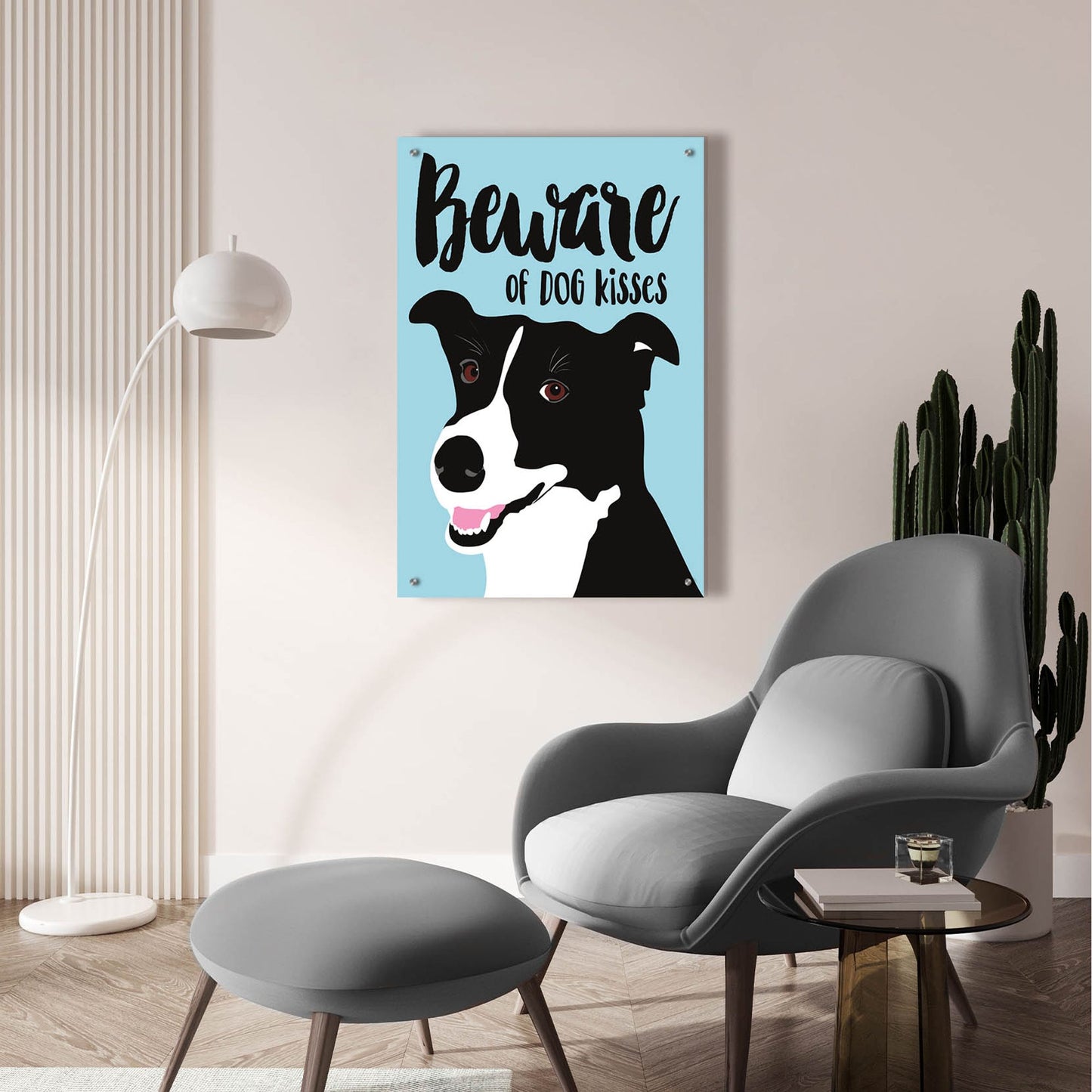 Epic Art 'Beware Of Dog Kisses' by Ginger Oliphant, Acrylic Glass Wall Art,24x36