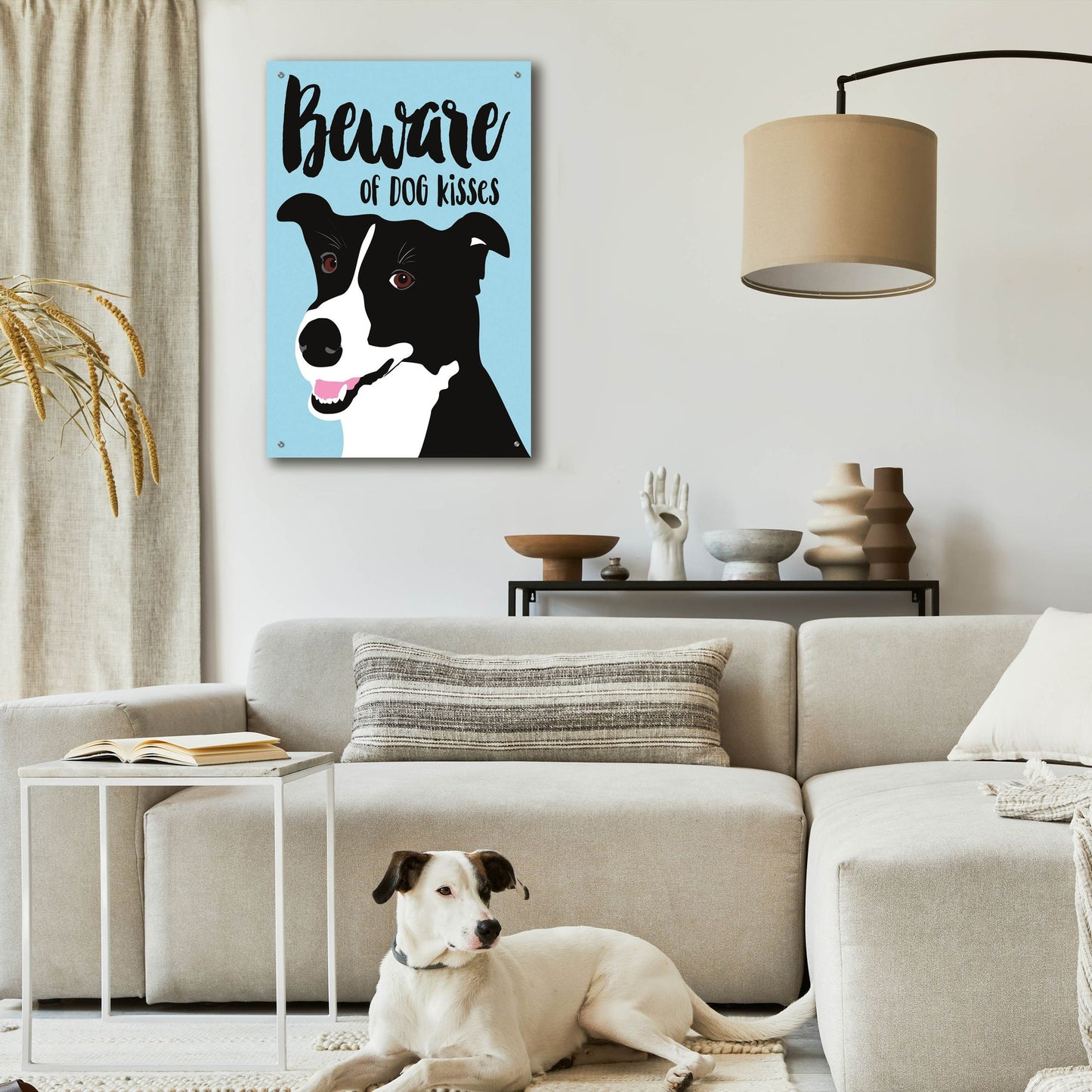 Epic Art 'Beware Of Dog Kisses' by Ginger Oliphant, Acrylic Glass Wall Art,24x36