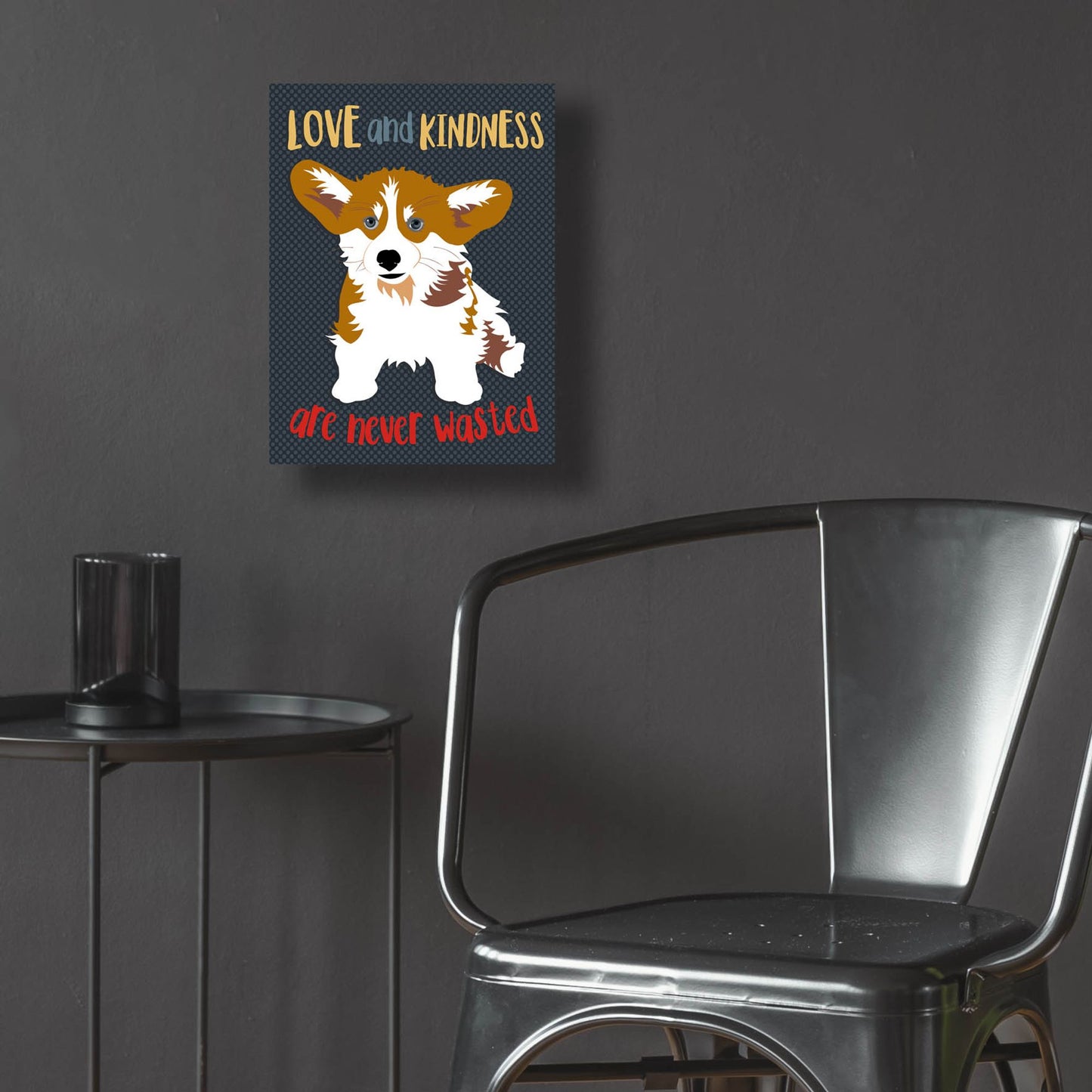 Epic Art 'Corgi Love And Kindness' by Ginger Oliphant, Acrylic Glass Wall Art,12x16