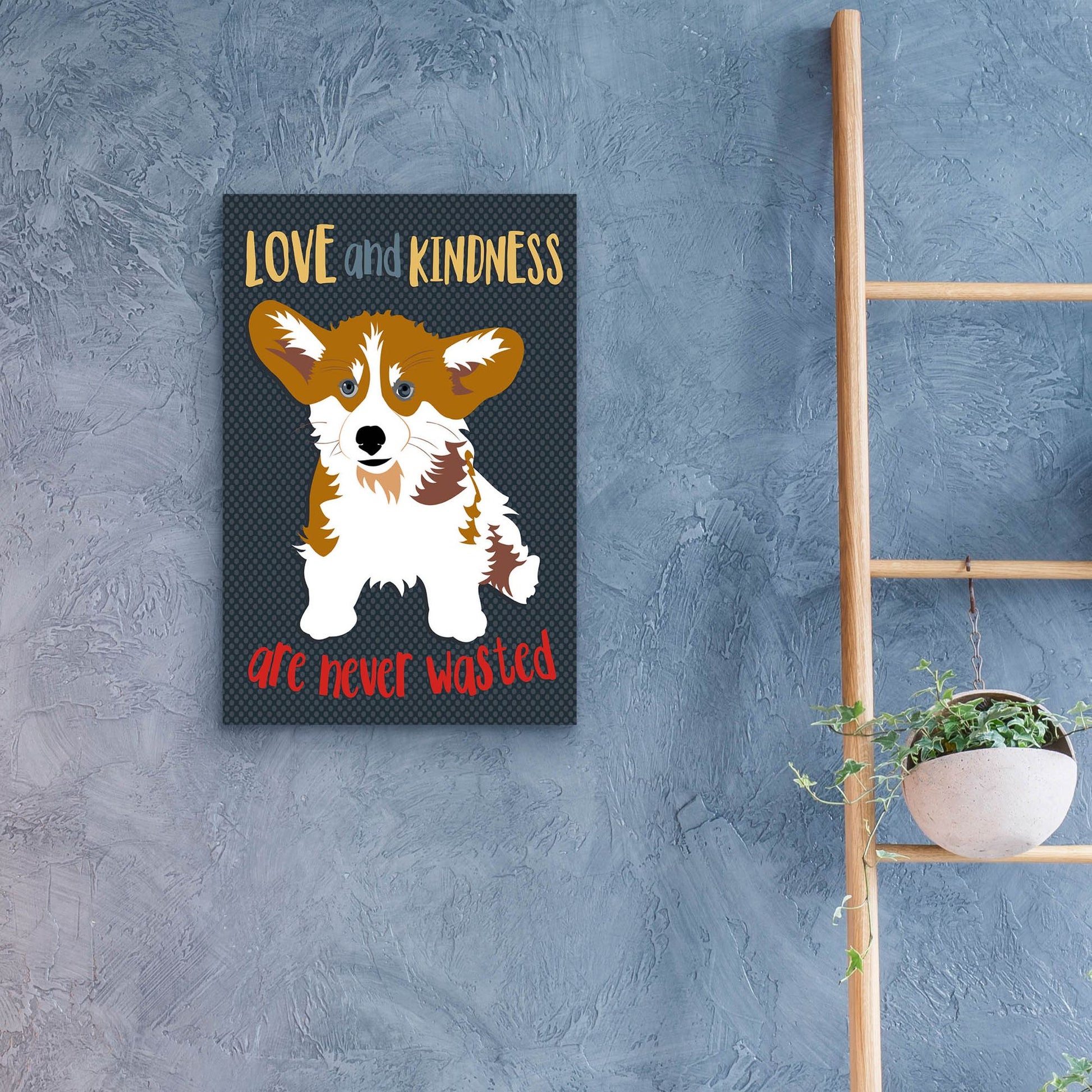 Epic Art 'Corgi Love And Kindness' by Ginger Oliphant, Acrylic Glass Wall Art,16x24