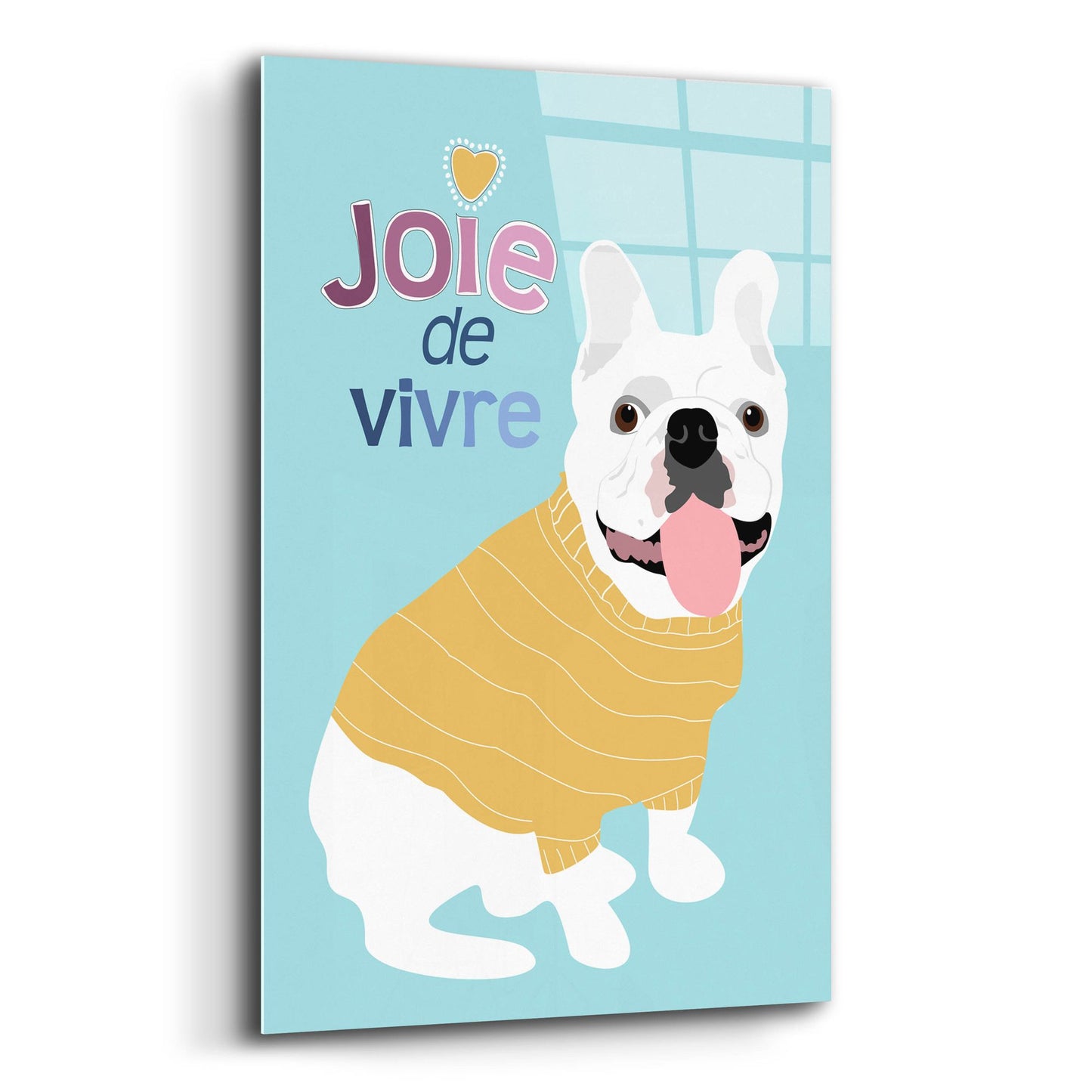 Epic Art 'French Bulldog Joie De Vivre' by Ginger Oliphant, Acrylic Glass Wall Art,12x16